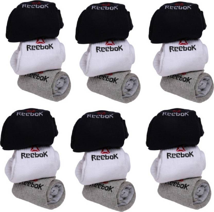 REEBOK Men's Women's Solid Ankle Length Socks Pack of 18