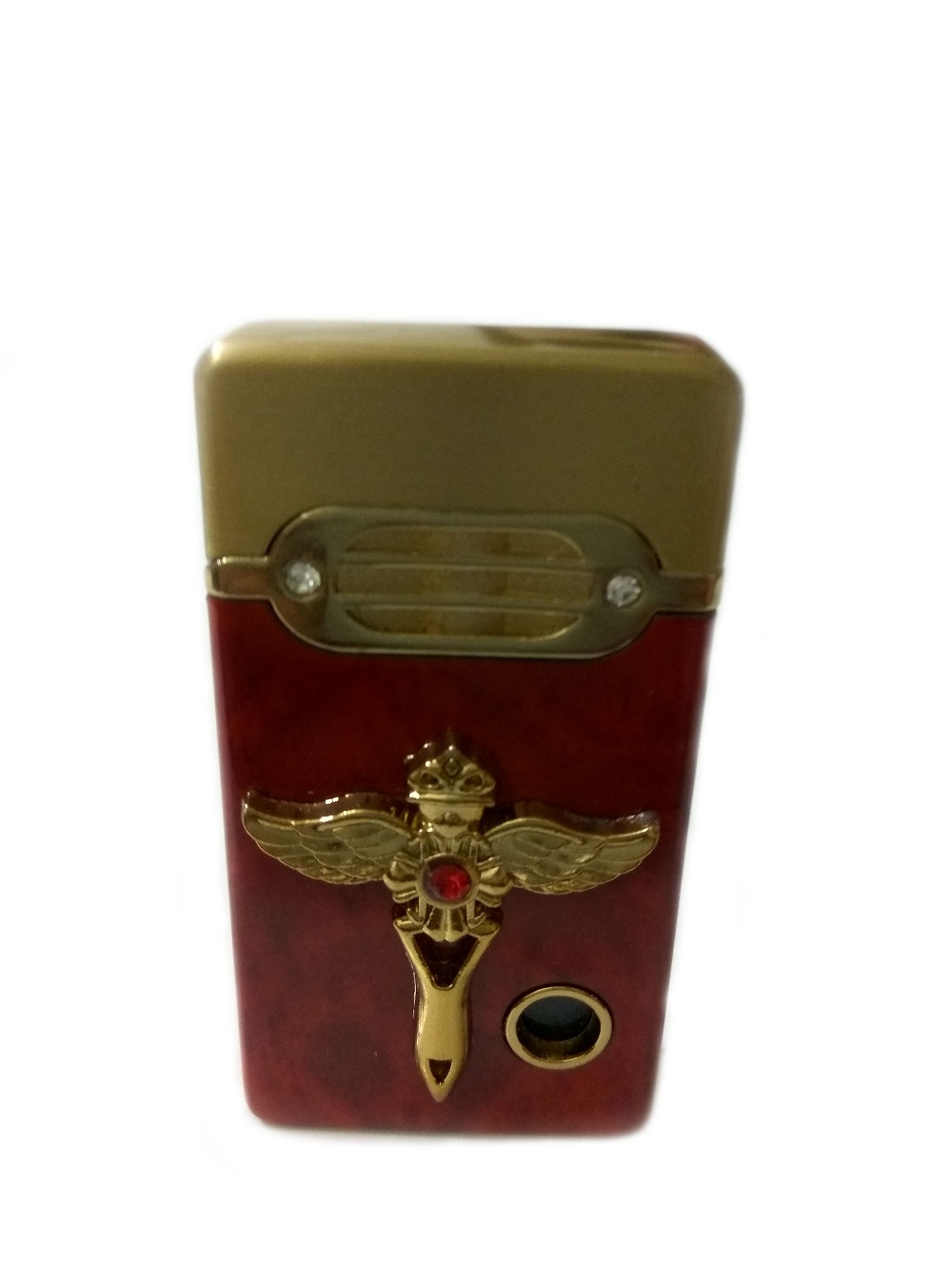 Buy TARGET PLUS Golden Brown Cross Look Refillable Cigarette Lighter