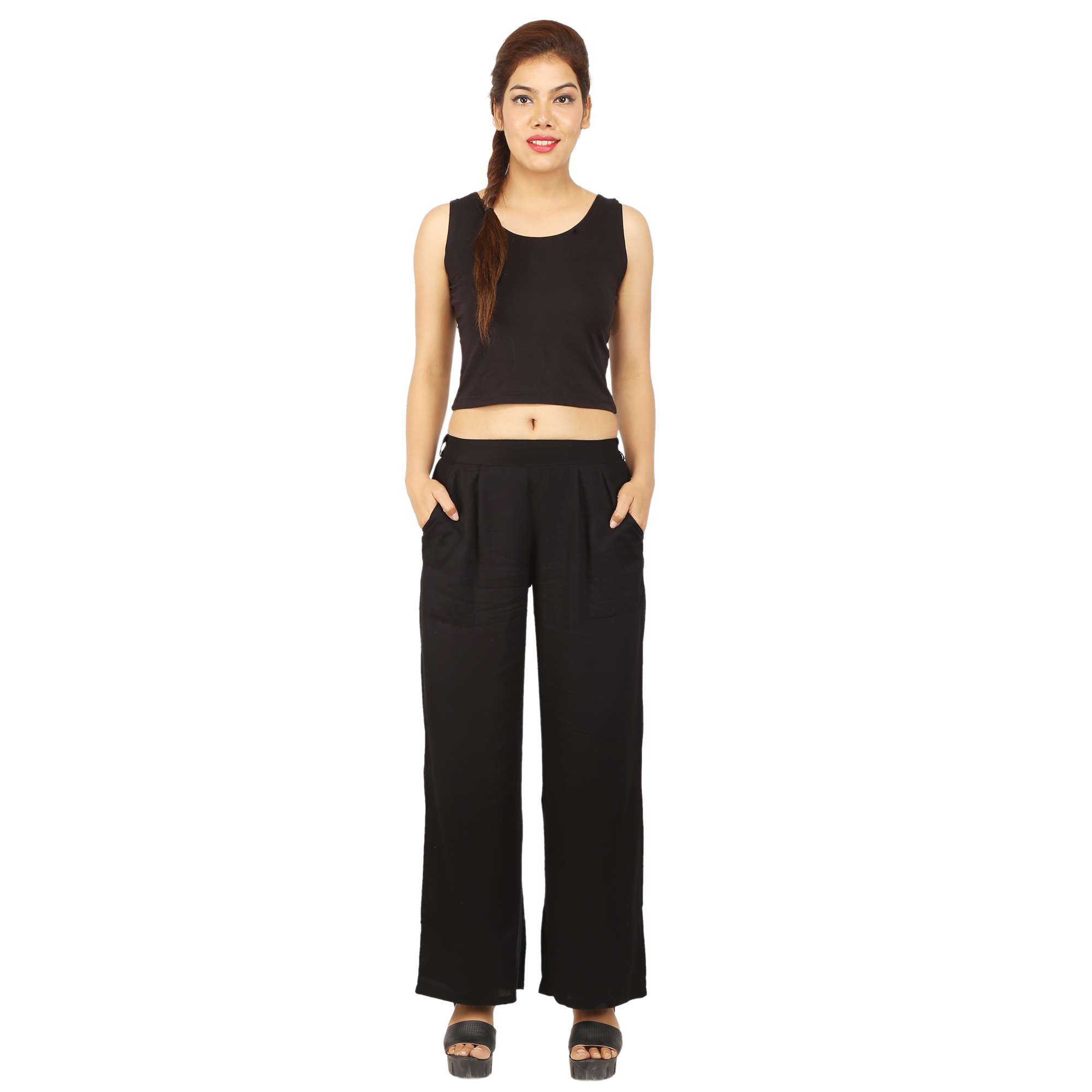 CHINMAYA Regular Fit Women Black Trousers
