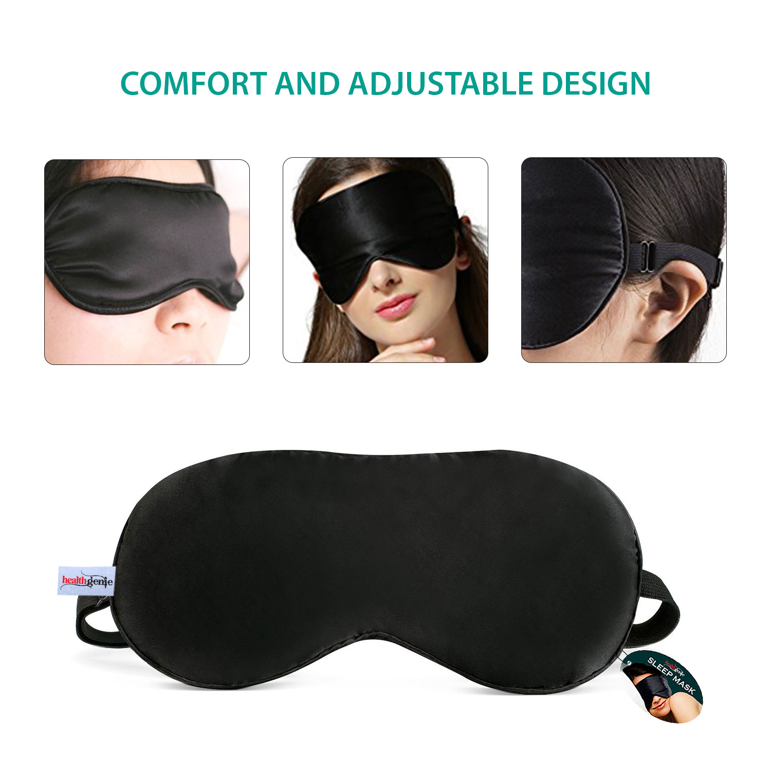 Buy Healthgenie 100 Silk, Super Smooth Sleep Mask with Adjustable Strap ...