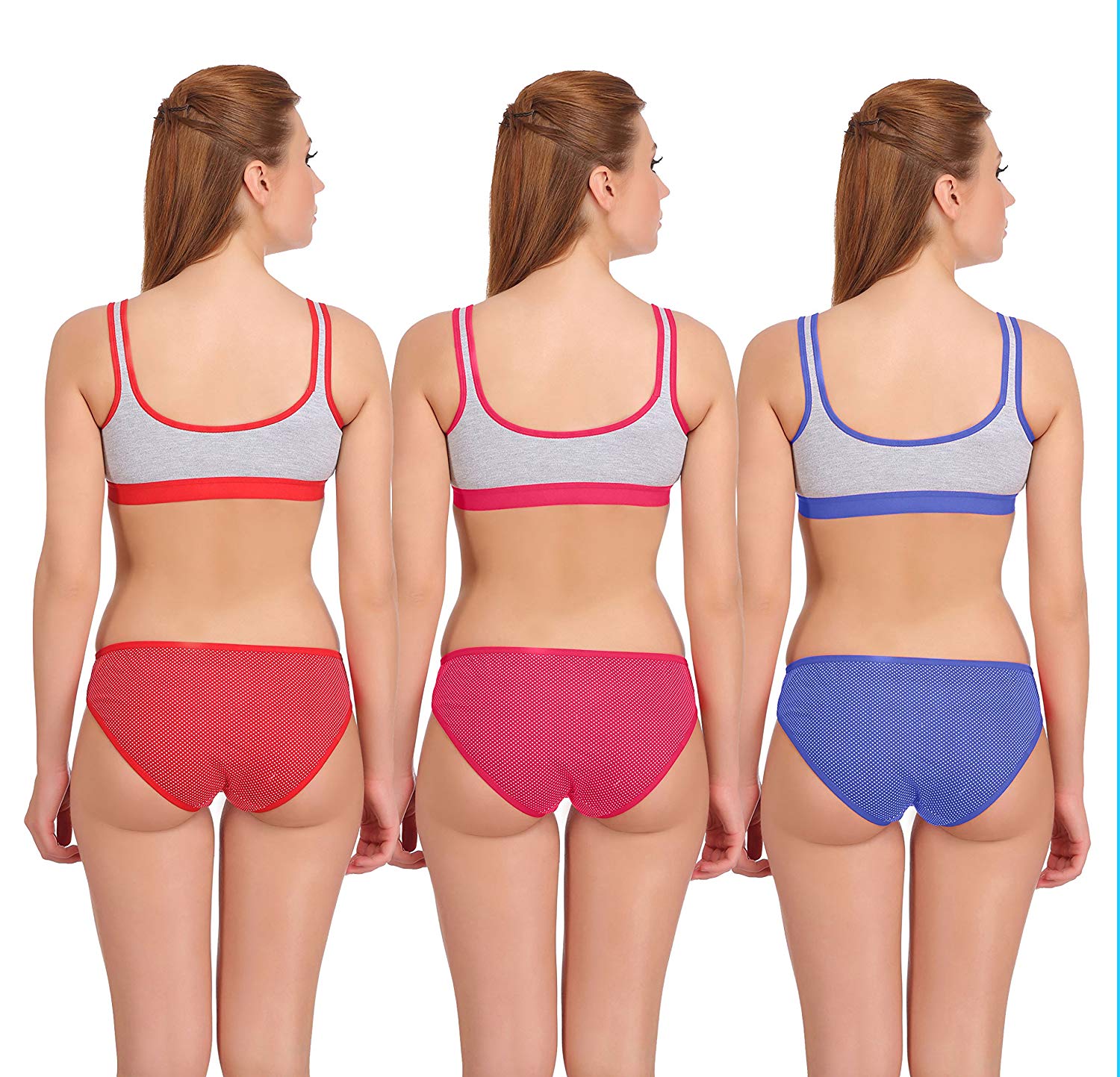 Buy Fashion Comfortz Sports Multicolor Sports Bra and Panty Set Online