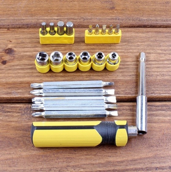 Buy 22Pcs Slotted Bit Hex Nut Socket Screwdrivers Repairing Tools Kit