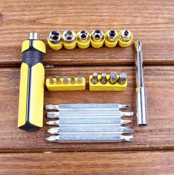 Buy 22Pcs Slotted Bit Hex Nut Socket Screwdrivers Repairing Tools Kit