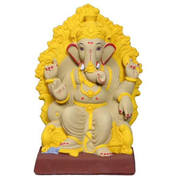 Buy Eco Friendly Ganesh Murti Made Of Shadu Maati No 8 Lalbaug Raja L11 W8 H18 Delivery In Mubai 7120