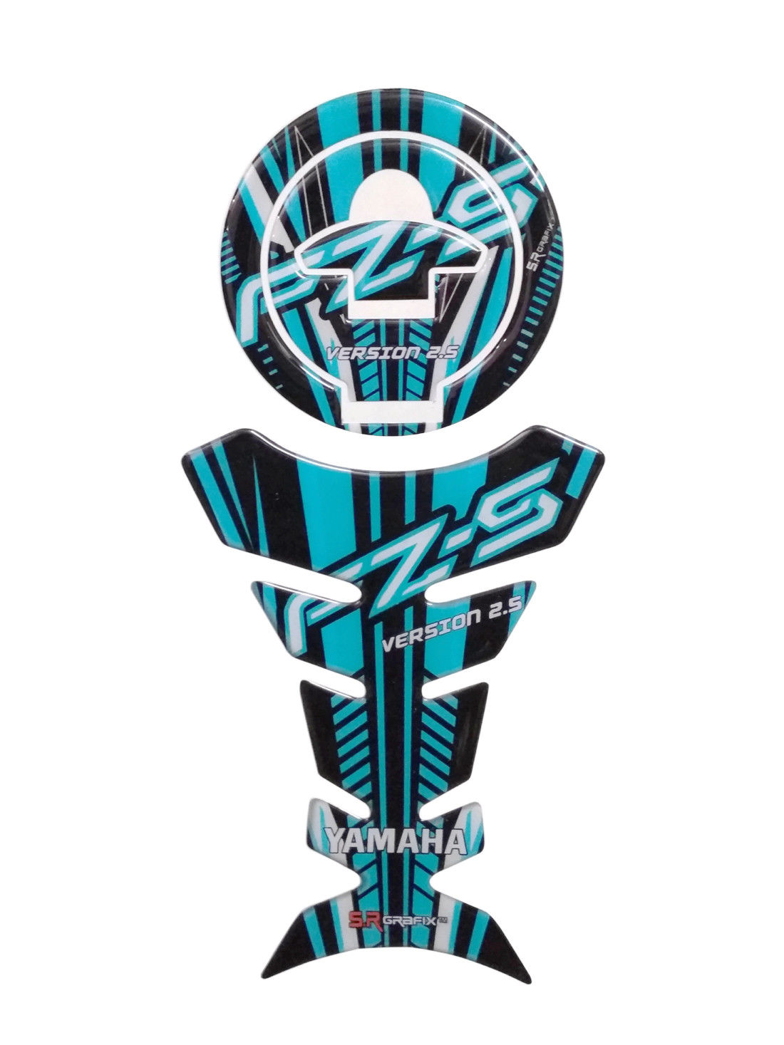 Buy Customize COMBO Yamaha FZ 25 Ice blue Vinyl Tank Pad fuel cap
