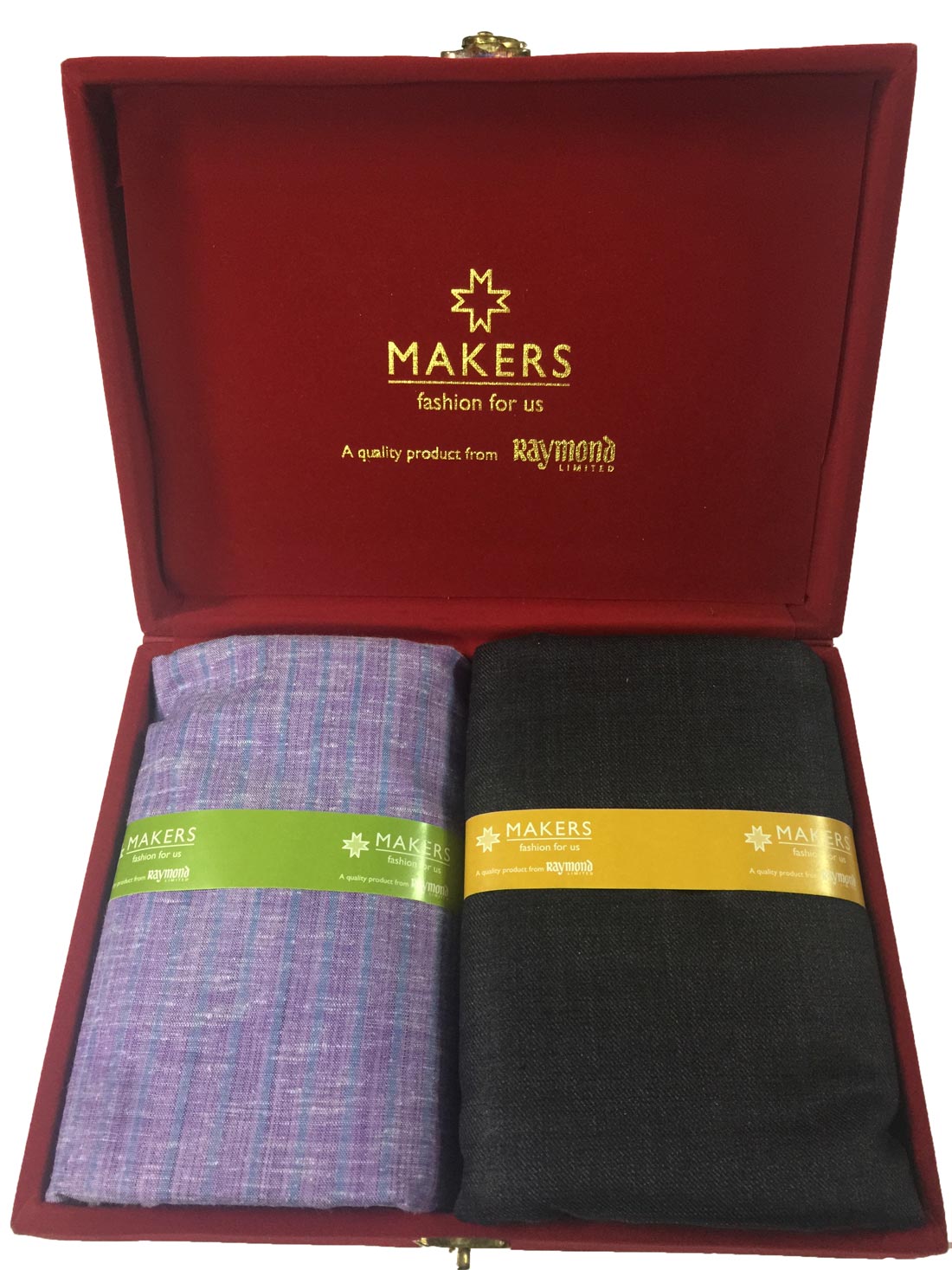 Buy Raymond Makers Unstitched Fabric for Shirt & Trouser in Velvet Gift ...