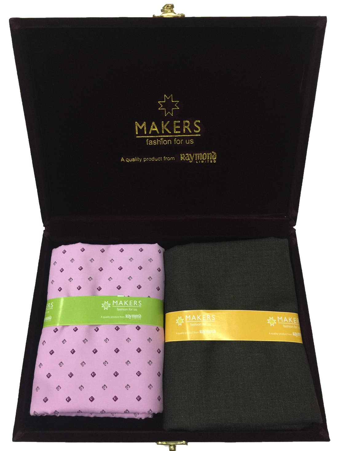 Buy Raymond Makers Unstitched Fabric for Shirt & Trouser in Velvet Gift ...