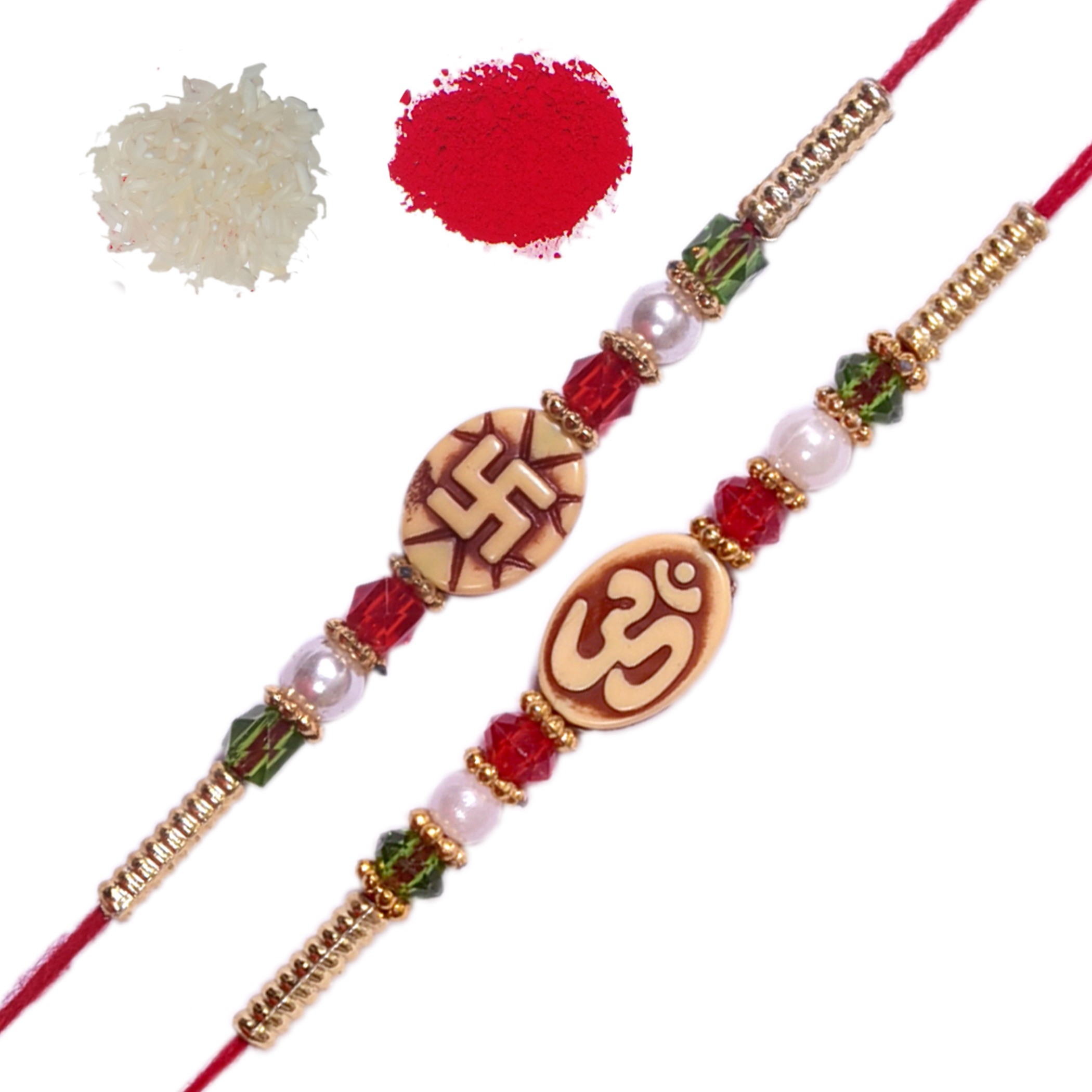 Buy Vanyas Om Swastik Rakhi Combo Of 2 C15 Online ₹129 From Shopclues