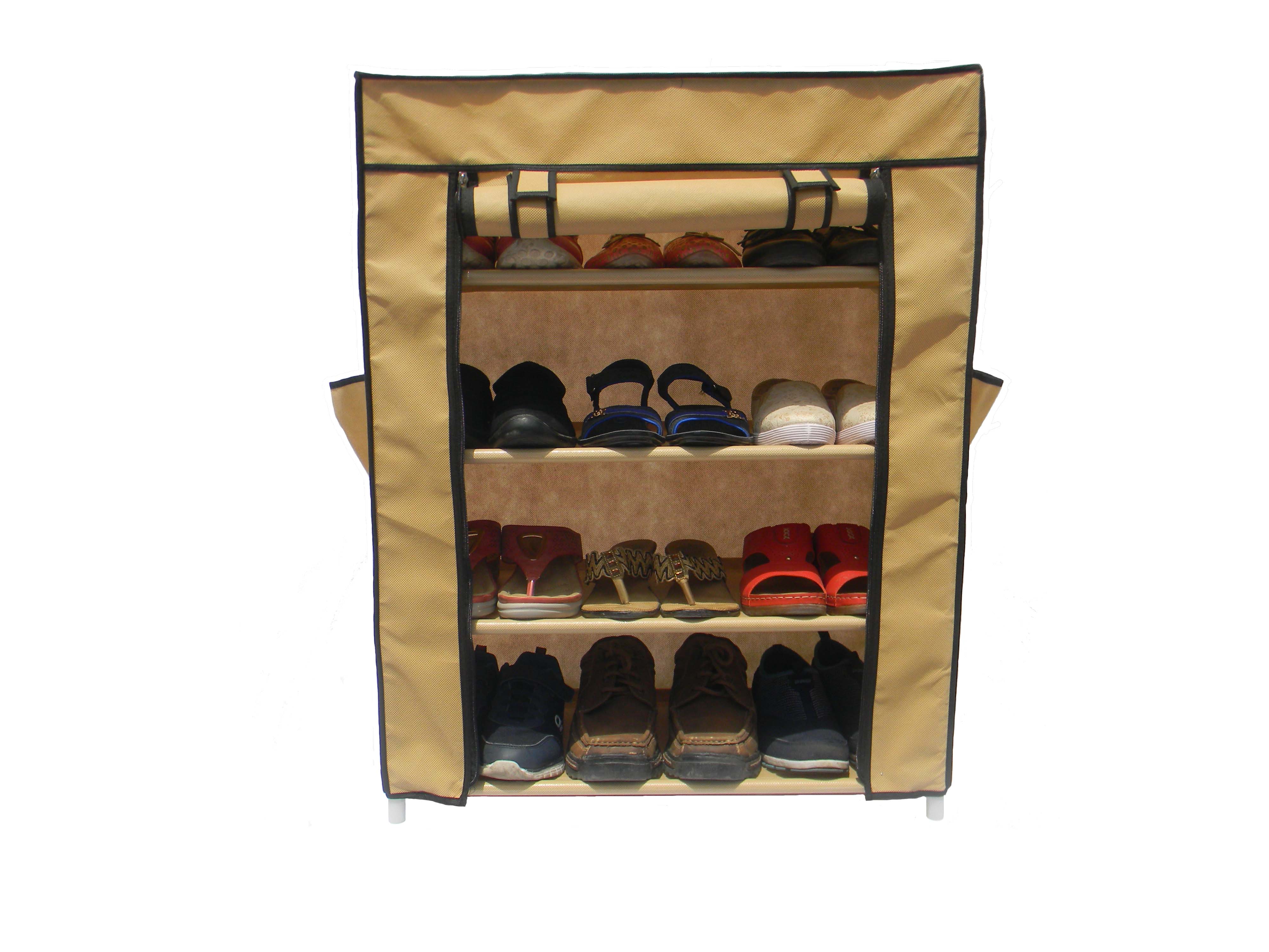 Buy Homecute Shoe Rack 4 Layer with Cover, Door, Closed, Collapsible ...