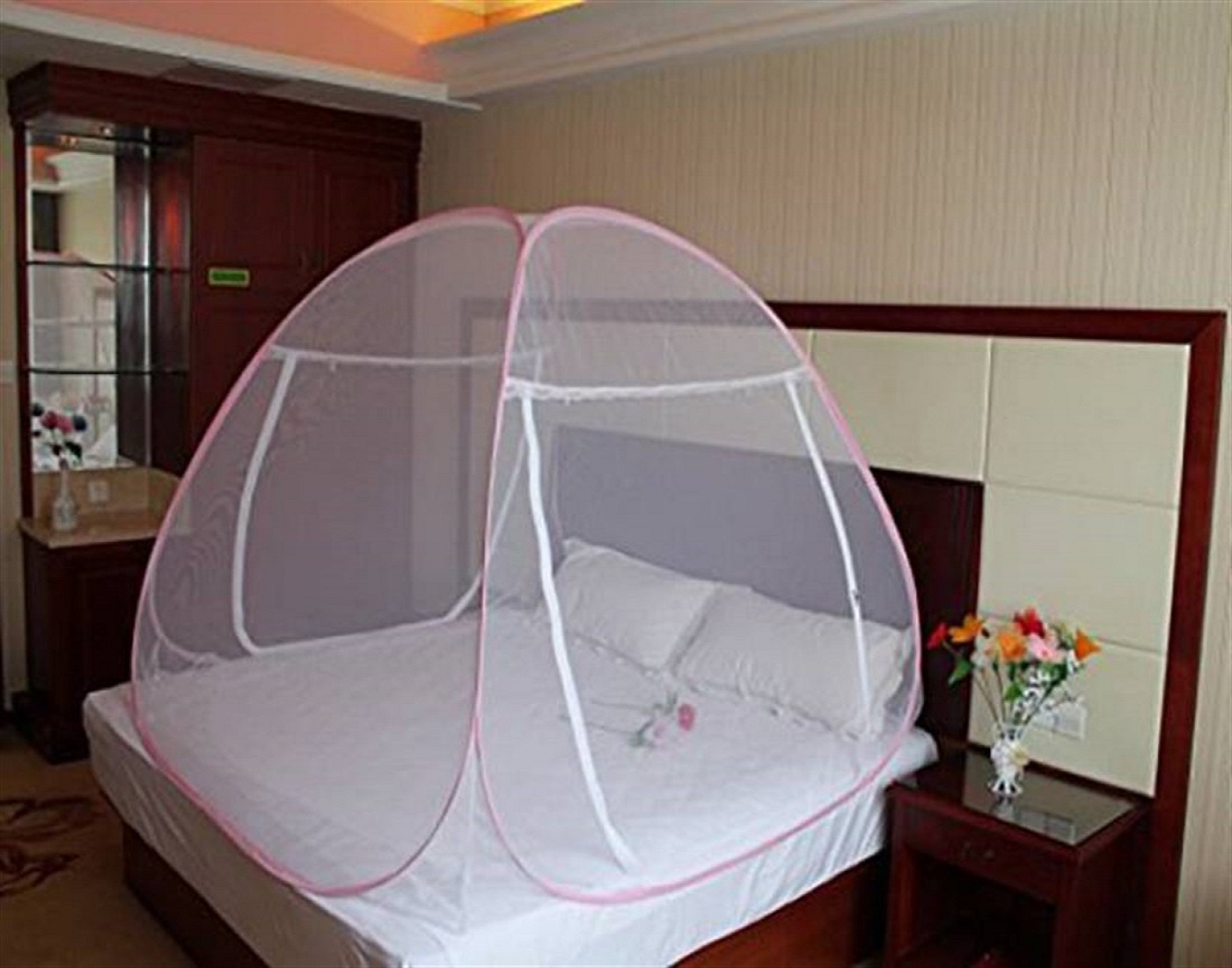 Buy Foldable Double Bed Pink Mosquito Net Online ₹849 from ShopClues