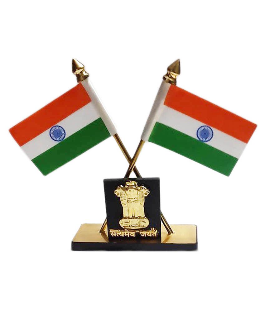 Buy love4ride Carpoint Decorative Indian Flag Stand With Ashok Stambh