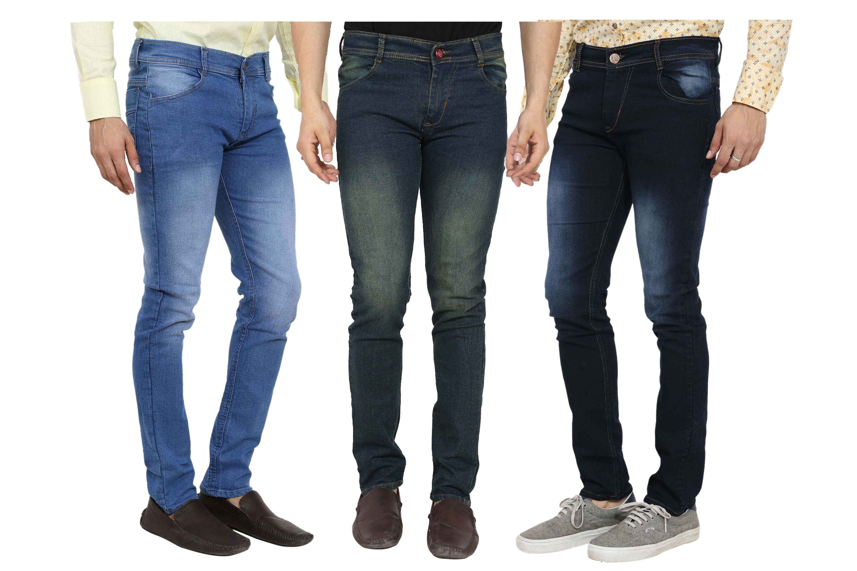 Buy Spain Style Men's Pack of 3 Slim Fit Multicolor Jeans Online ...
