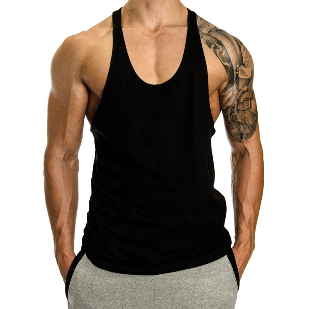 Buy The Blazze Men's Blank Stringer Y Back Bodybuilding Gym Tank Tops ...
