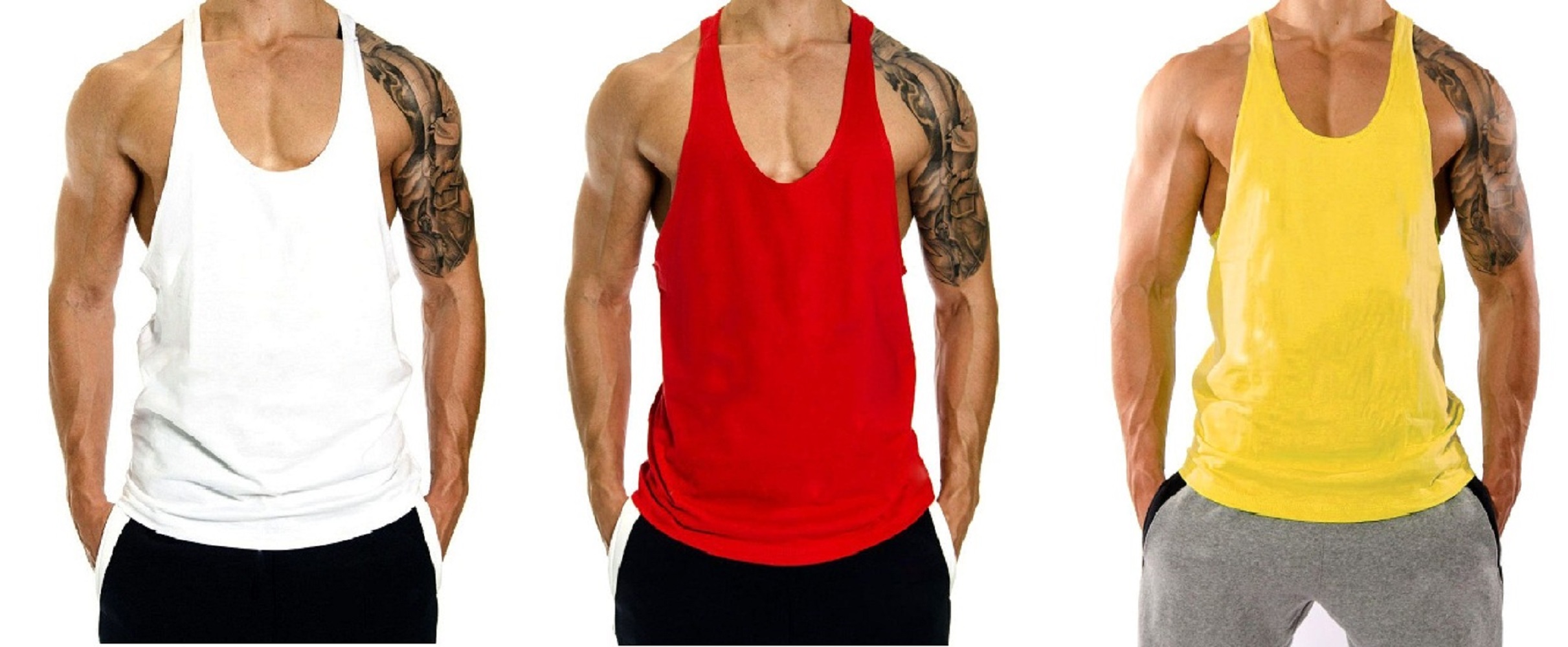 Buy The Blazze Men's Blank Stringer Y Back Bodybuilding Gym Tank Tops ...