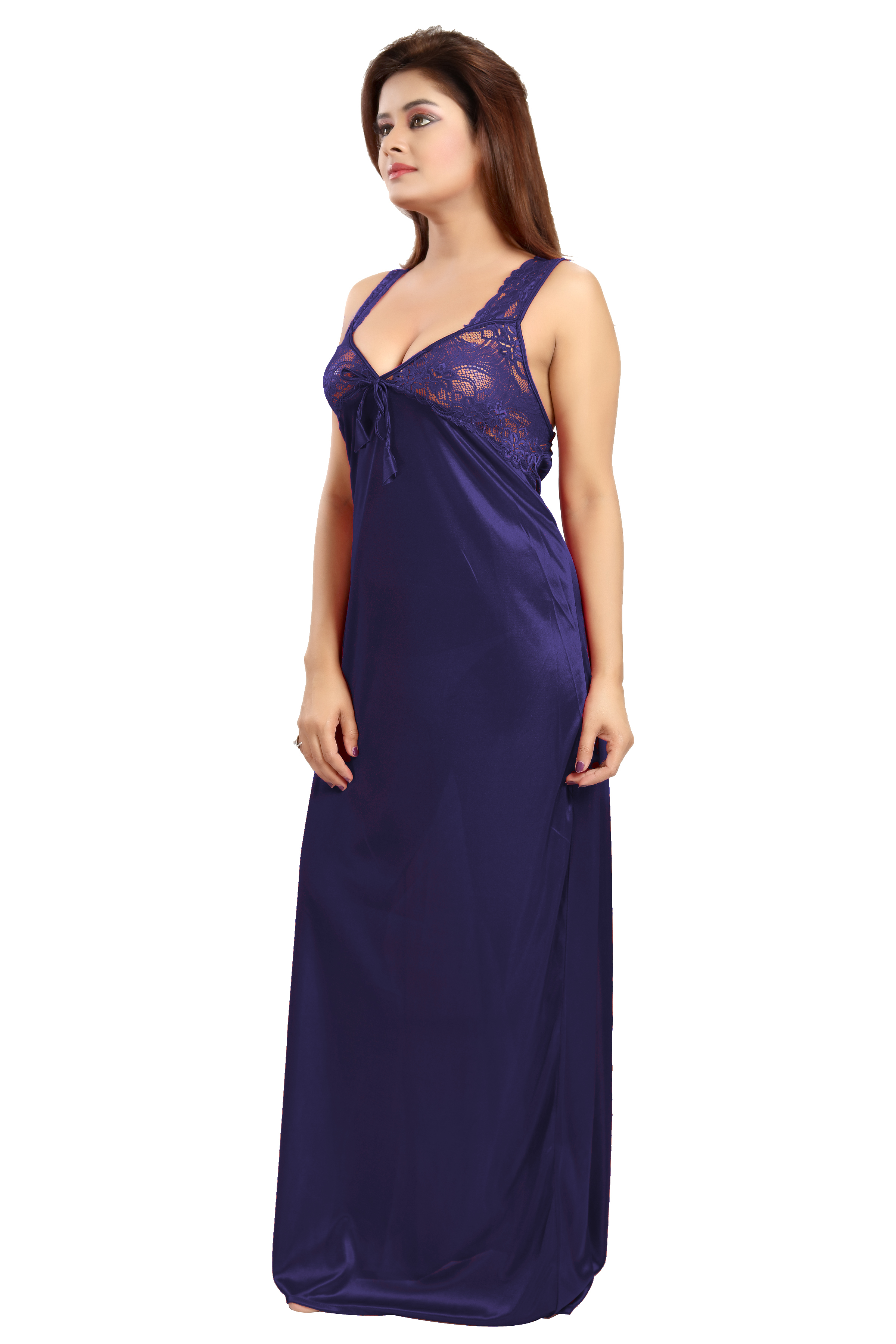 Buy Be You Navy Blue Solid Women Nighty / Night Dress Online @ ₹459 ...