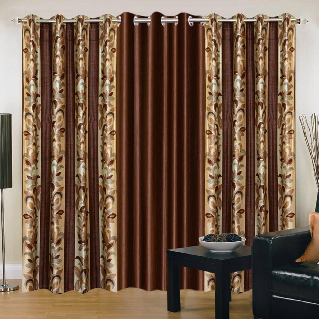Buy Cloud India 5 Ft Window Supremo Curtains Set Of 3 Piece Polyster ...