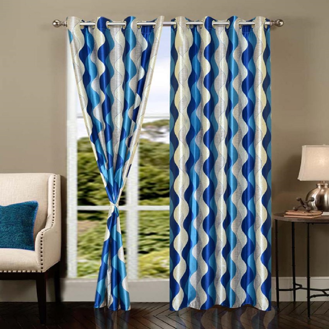 Buy Cloud India 9 Ft Long Door Supremo Curtains Set Of 2 Piece Polyster ...