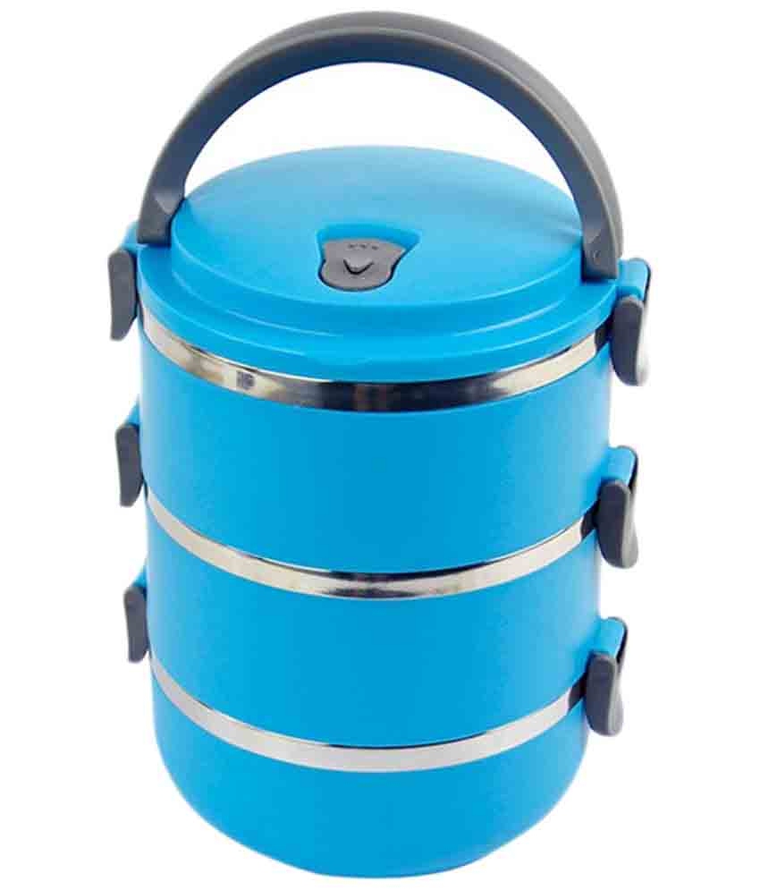 Buy VOCO 3 Layer Lunch Box Stainless Steel Tiffin Hot Box Vaccum ...