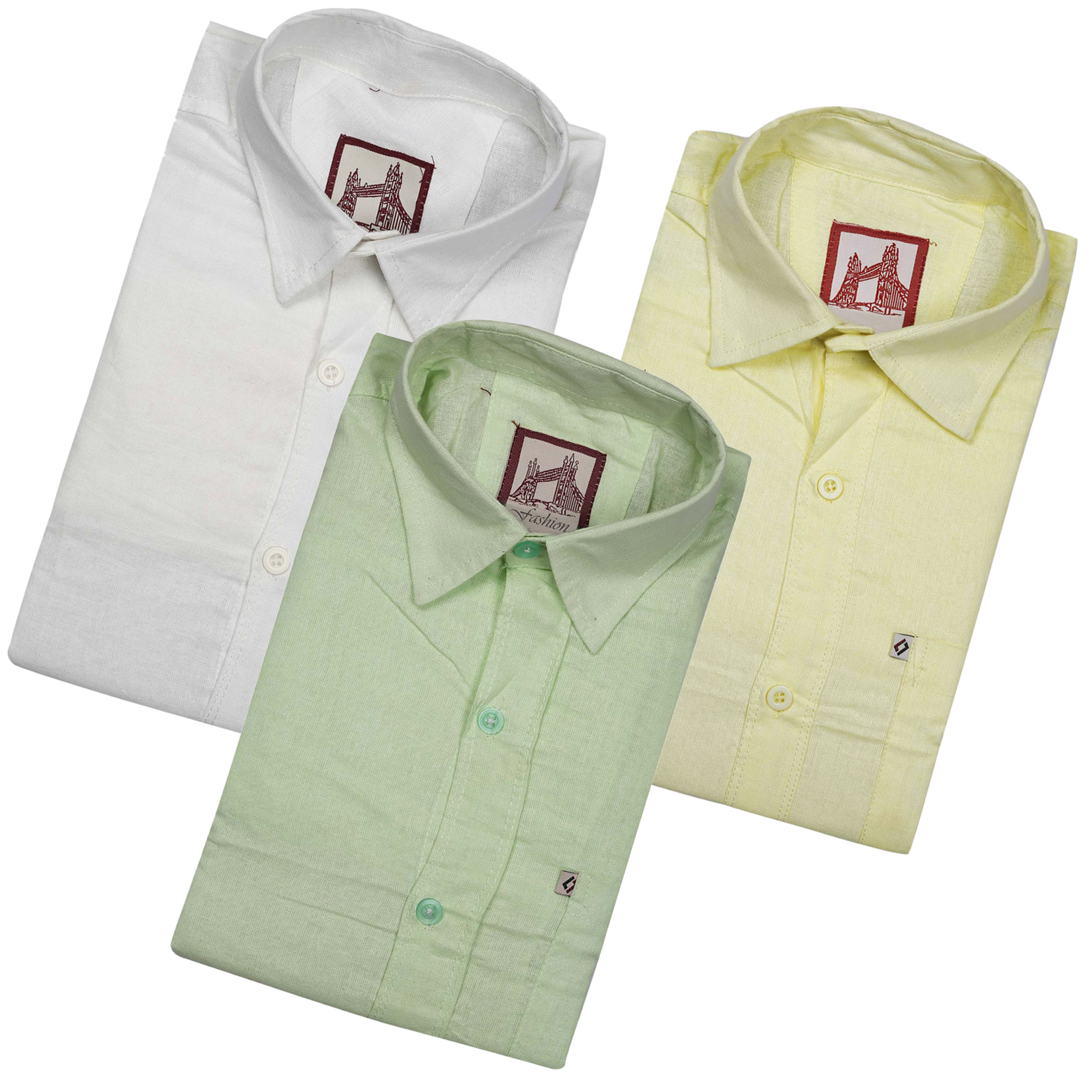 Buy Spain Style Solid Regular Fit Casual Shirts For Men's Pack of 3 ...