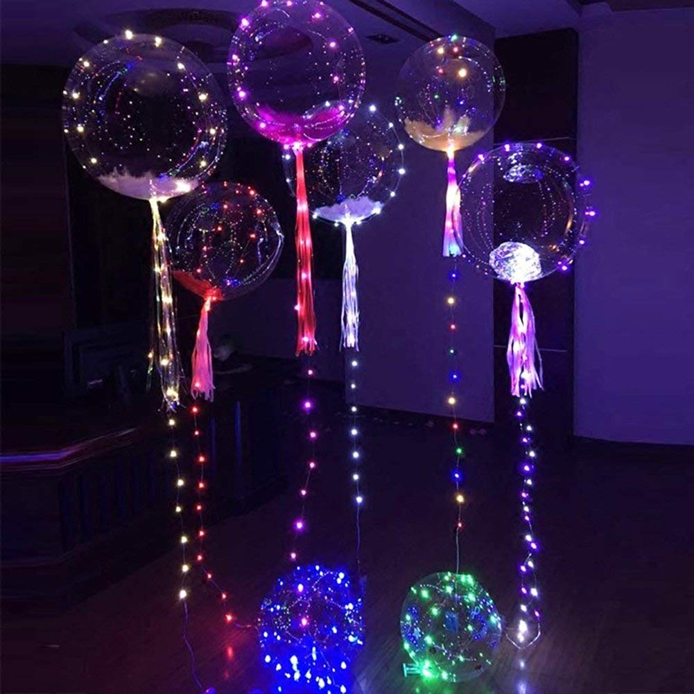 Buy atorakushon pack of 2 Colourful LED Transparent Round Bubble Glow ...