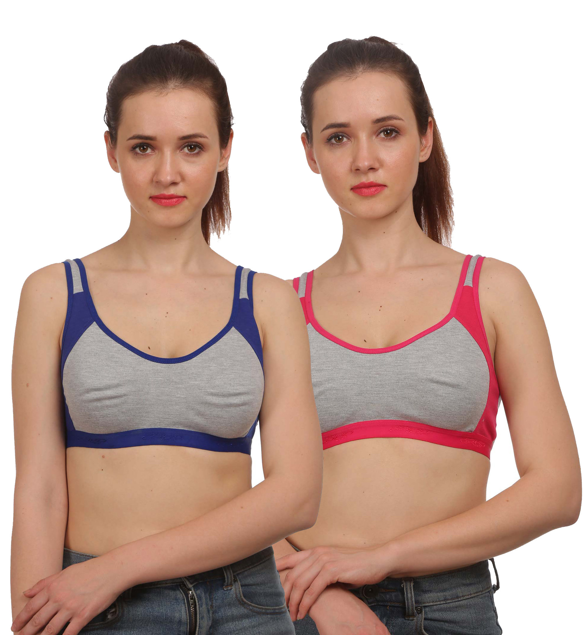 Buy Fashion Comfortz Womens Multicolor Cotton Lycra Sports Bra Online