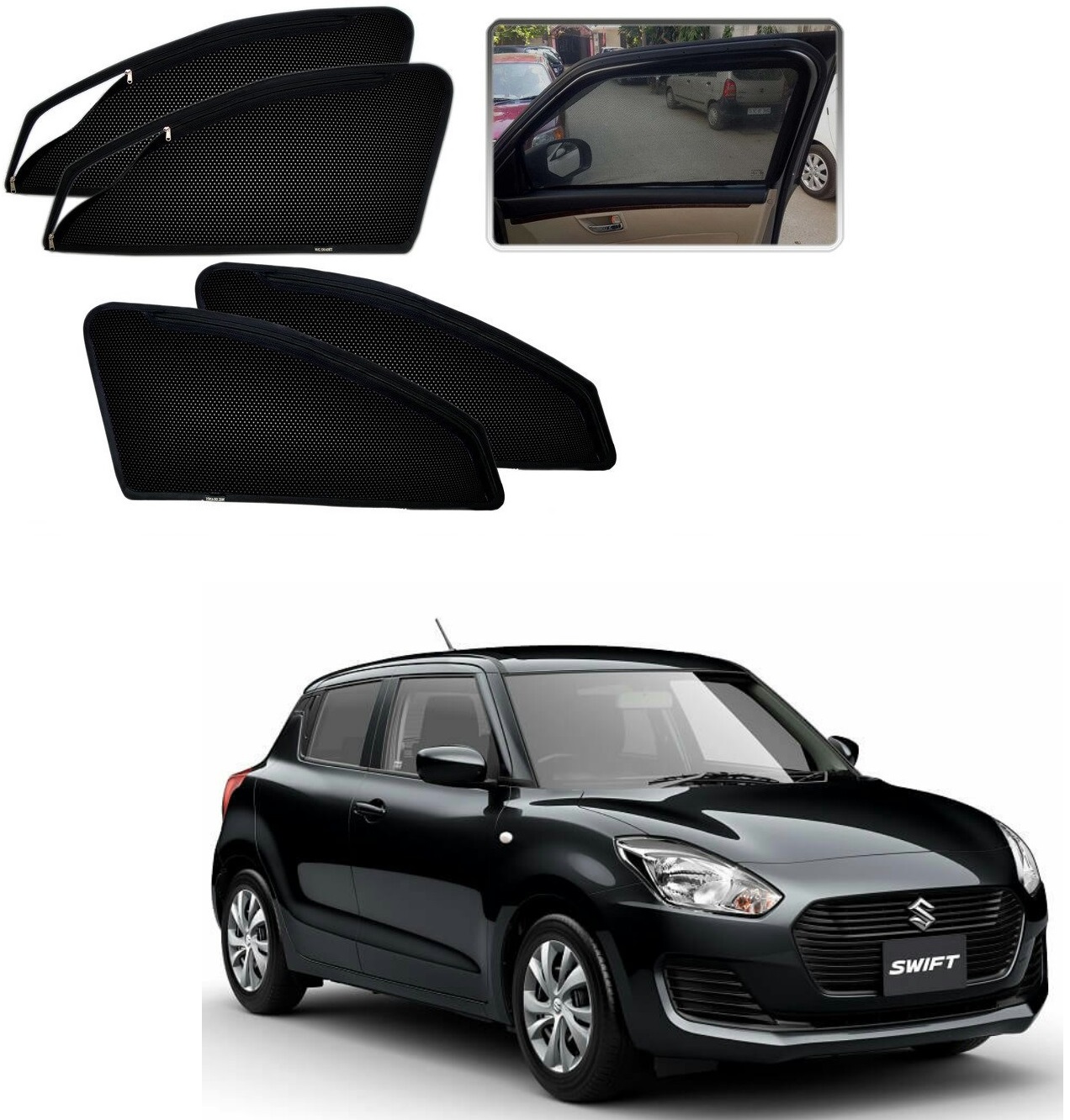 Buy Auto Addict Zipper Sun Shades Car Curtain For Maruti