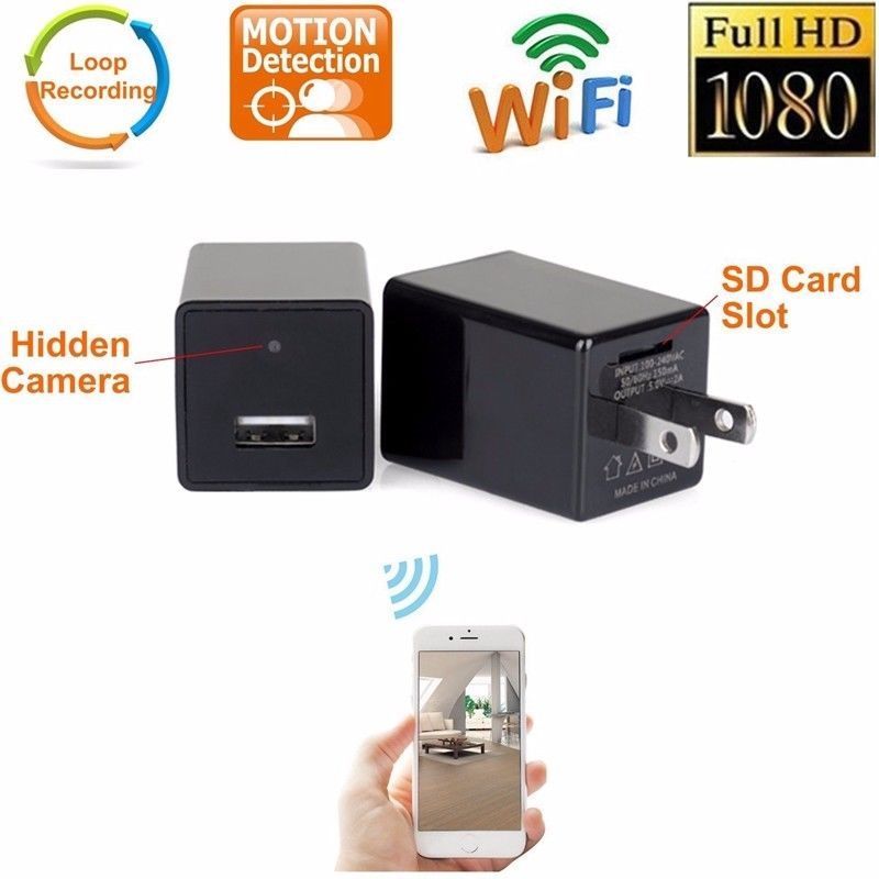Buy SPY WiFi 4kHD 1080P SPY 32GB Camera Hidden USB Adapter Wall Charger