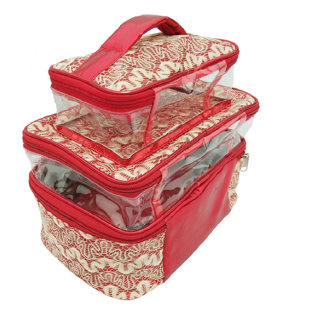 red vanity bag