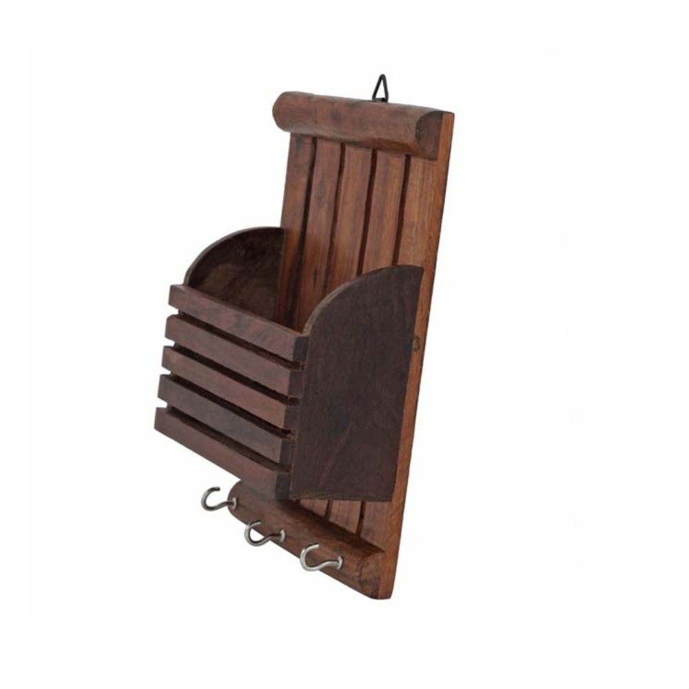 Desi Karigar Wooden Hanging Letter Key Holder 8 Inch