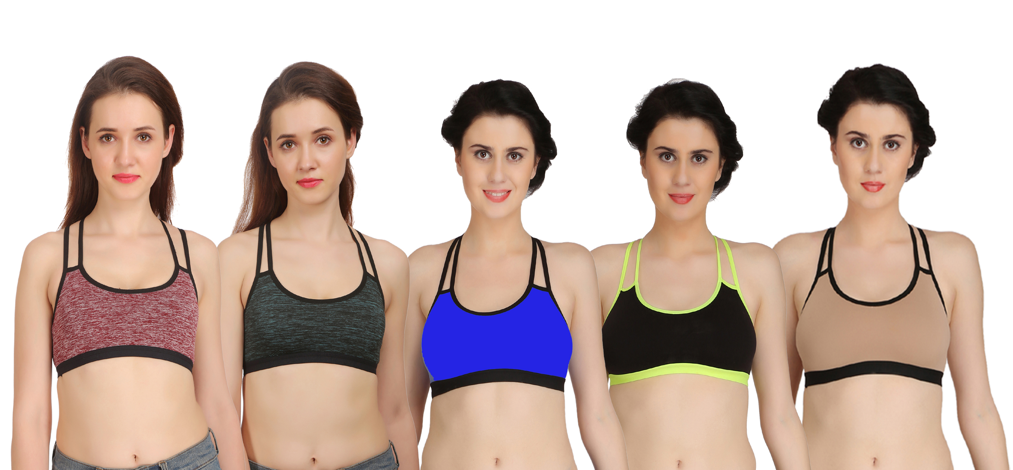 Buy Fashion Comfortz Womens Multicolor Sports Bra Online ₹449 From