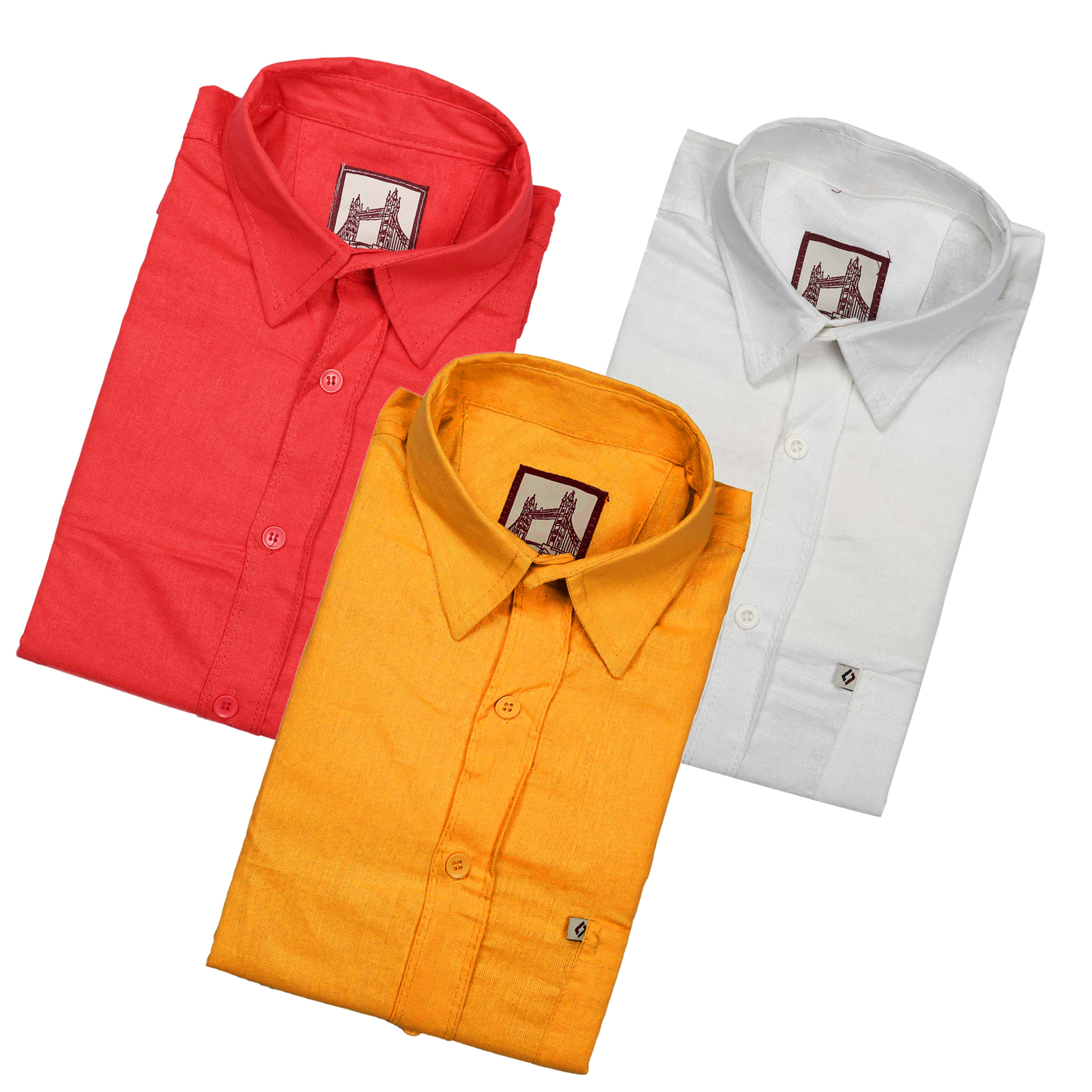 Spain Men Pack of E 3 Solid Regular Fit Casual Shirts