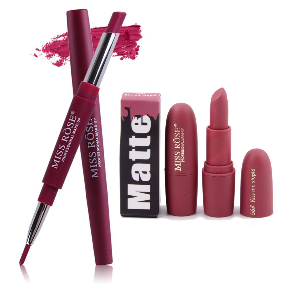 Buy Miss Rose Combo 2 In 1 Waterproof Lipsticklipliner With Attractive Matte Lipstick 2 In 1