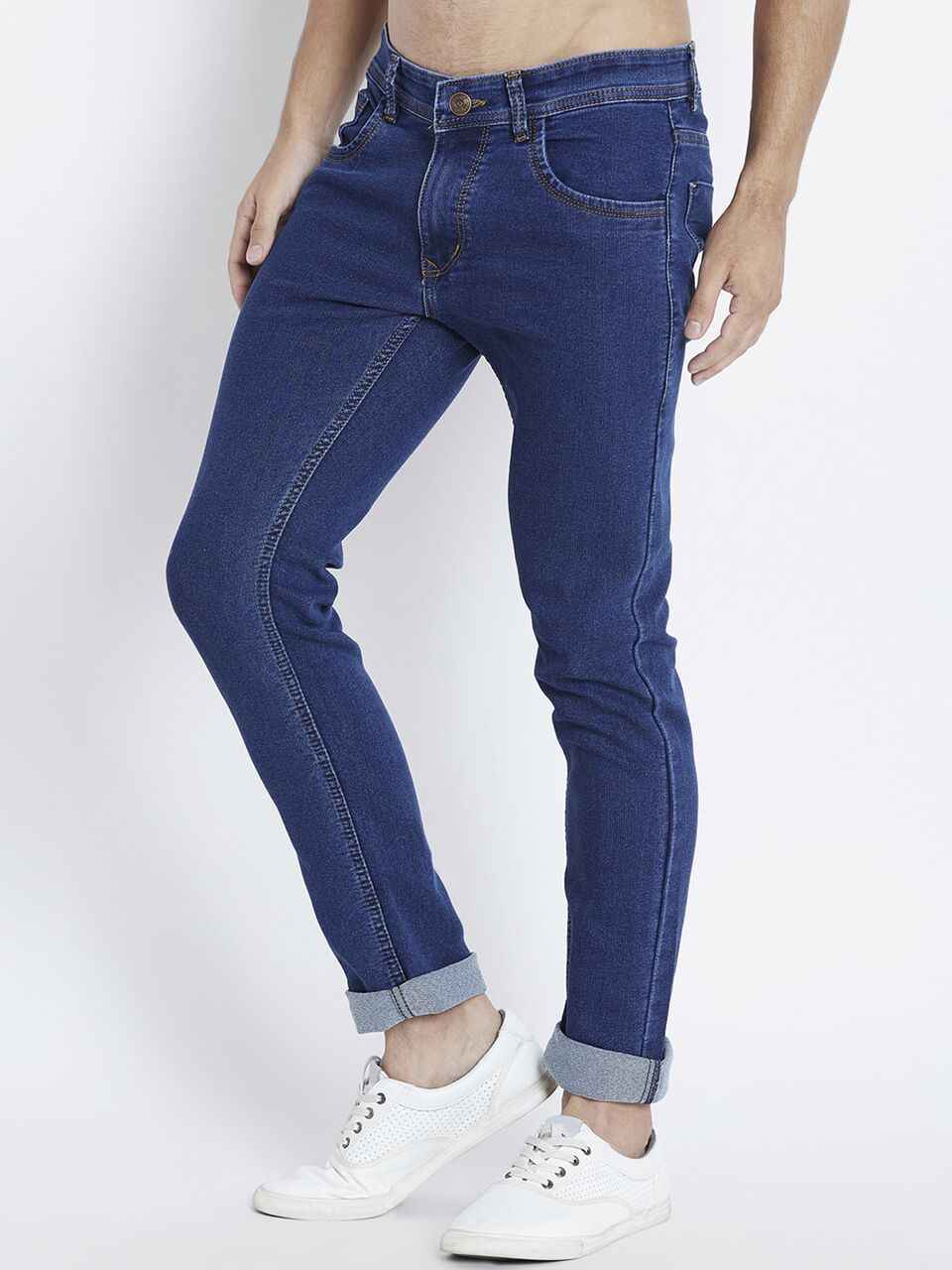 Buy 29K Men Slim Fit Stretchable Light Blue Jeans Online @ ₹799 from ...