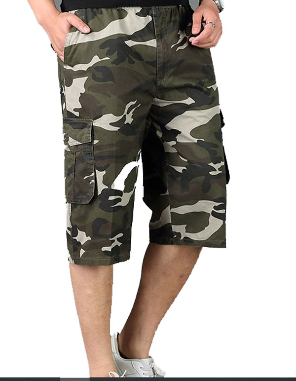 Buy Plus size Cotton mens cargo shorts XL-5XL 6XL male loose camouflage ...
