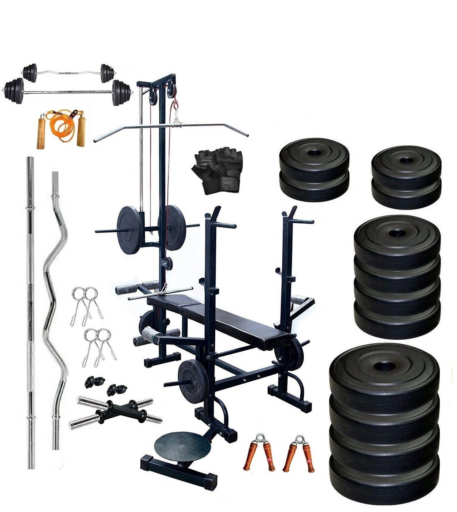 Buy SPORTO FITNESS 20 in 1 Bench Home Gym Workout Exercise Sets with ...
