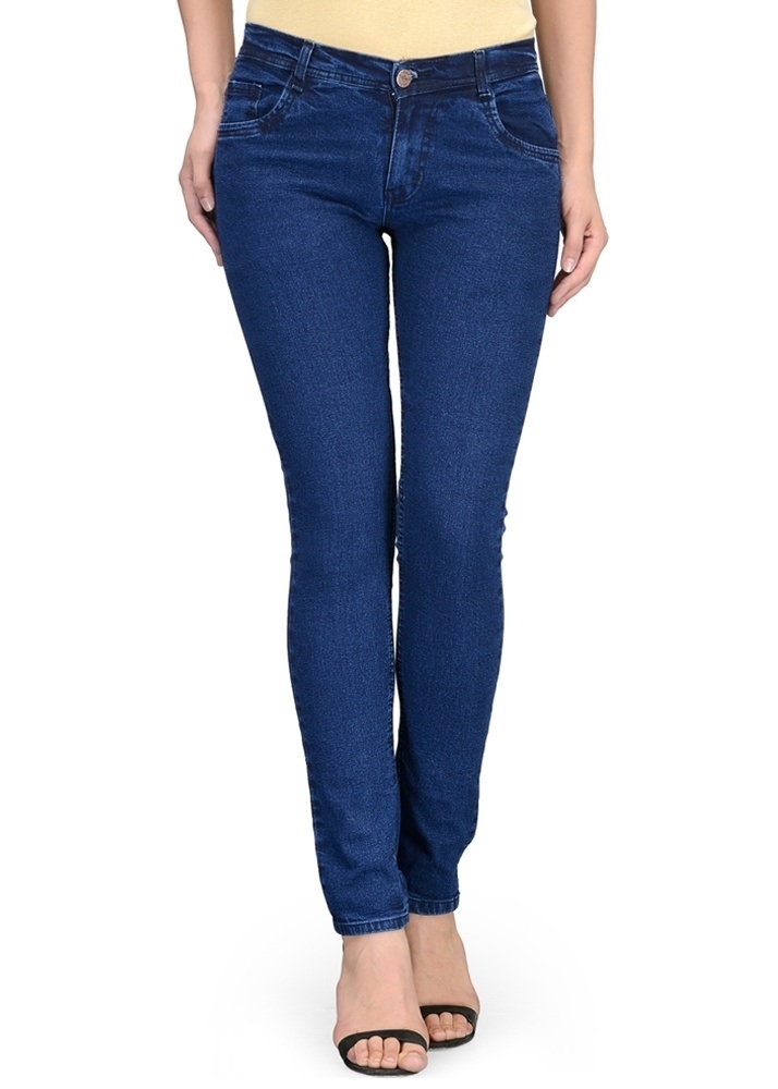 Buy Dark Blue Ladies Jeans Denim Fabric Online ₹699 from ShopClues