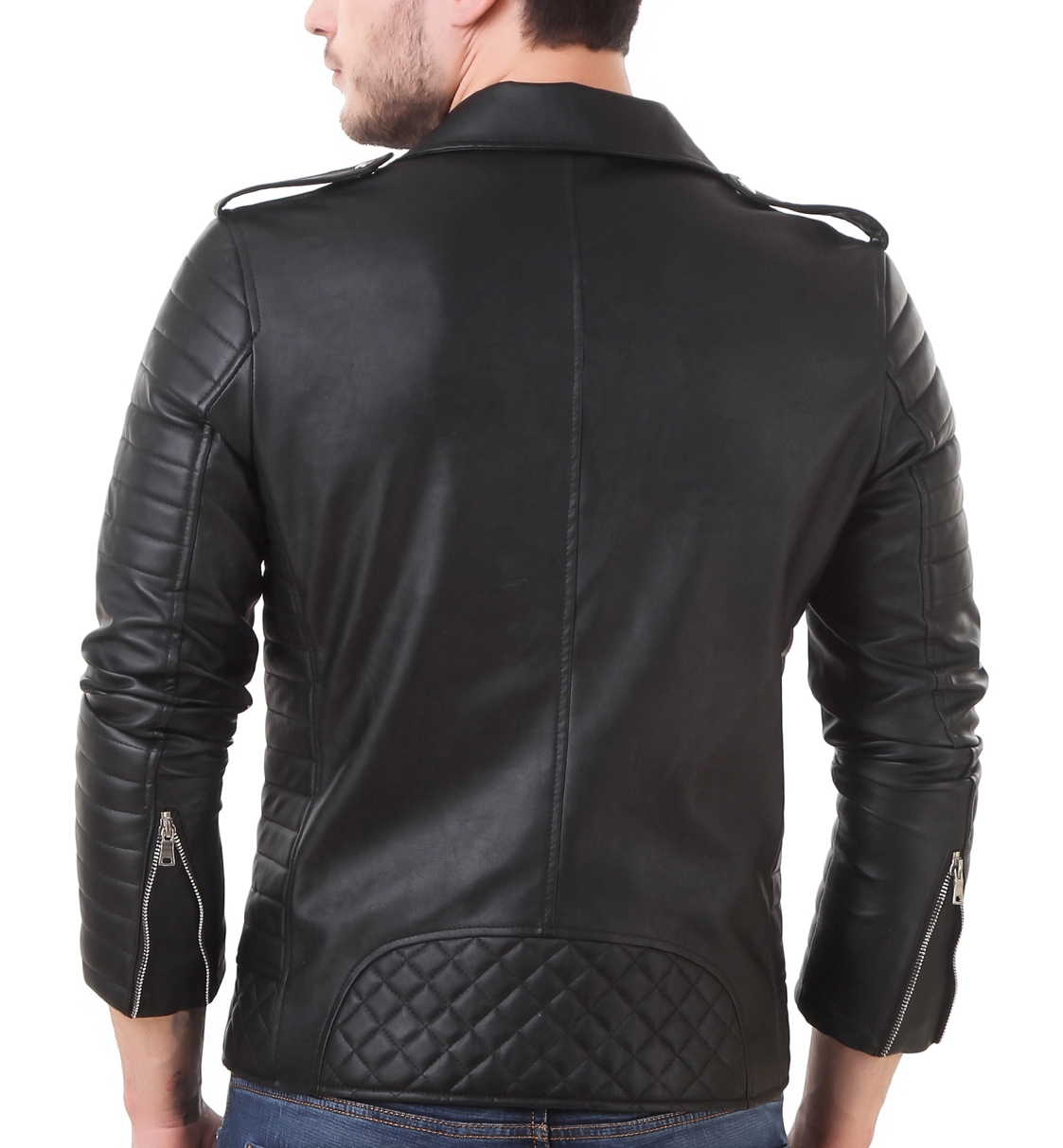 Buy Leather Retail Black Faux Leather Slim Fit Men's Jacket for Roadies ...