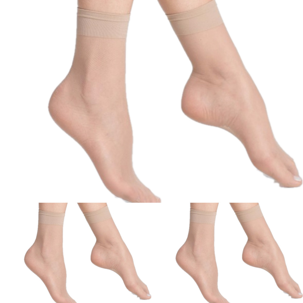Nxt 2 Skin Ladies Transparent Socks, Sheer Ankle Stockings for Women Skin Pack of 3