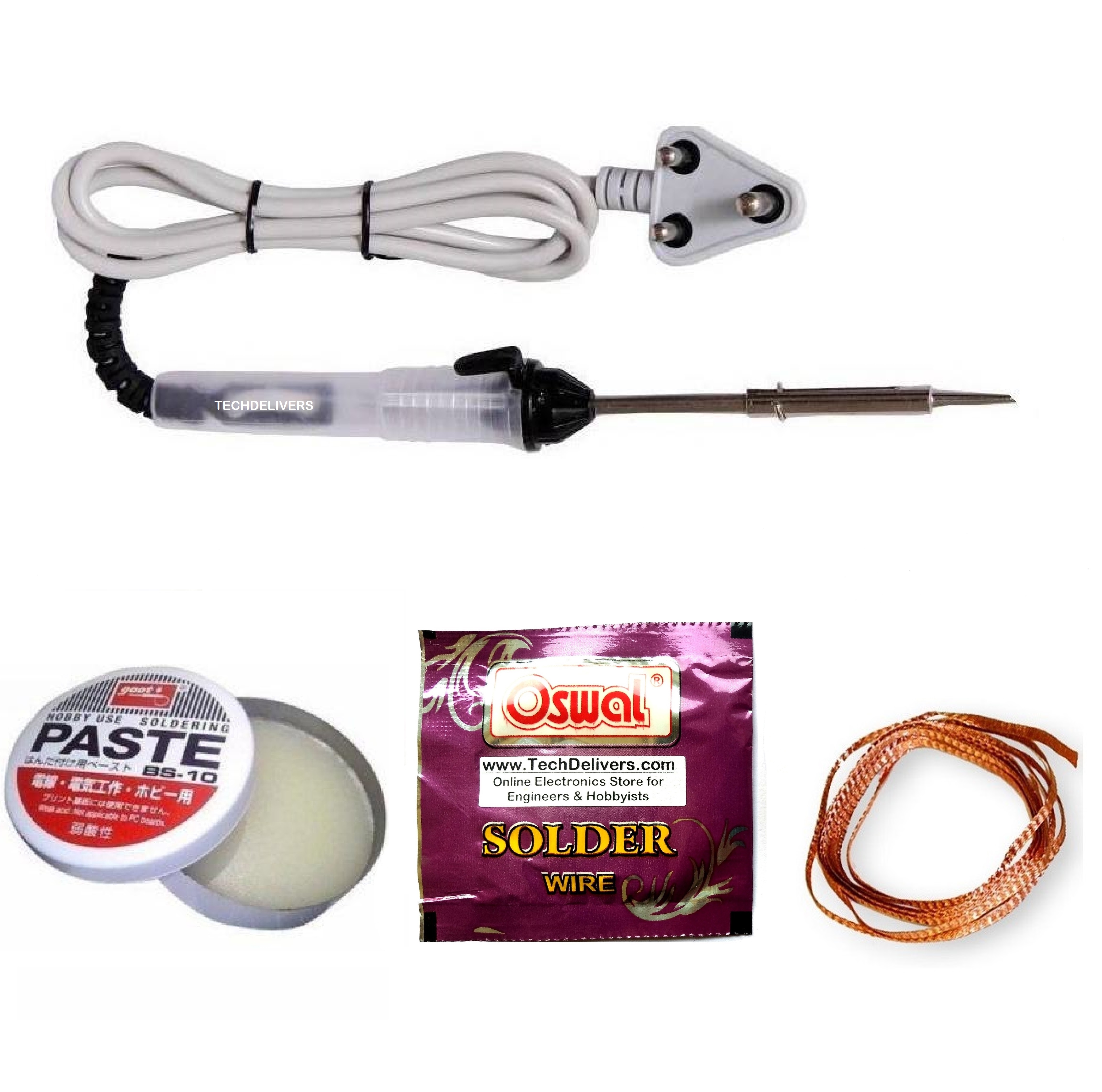 Buy 4 in 1 Soldering Kit Solder Flux Wire Desolder Wick High Qualty