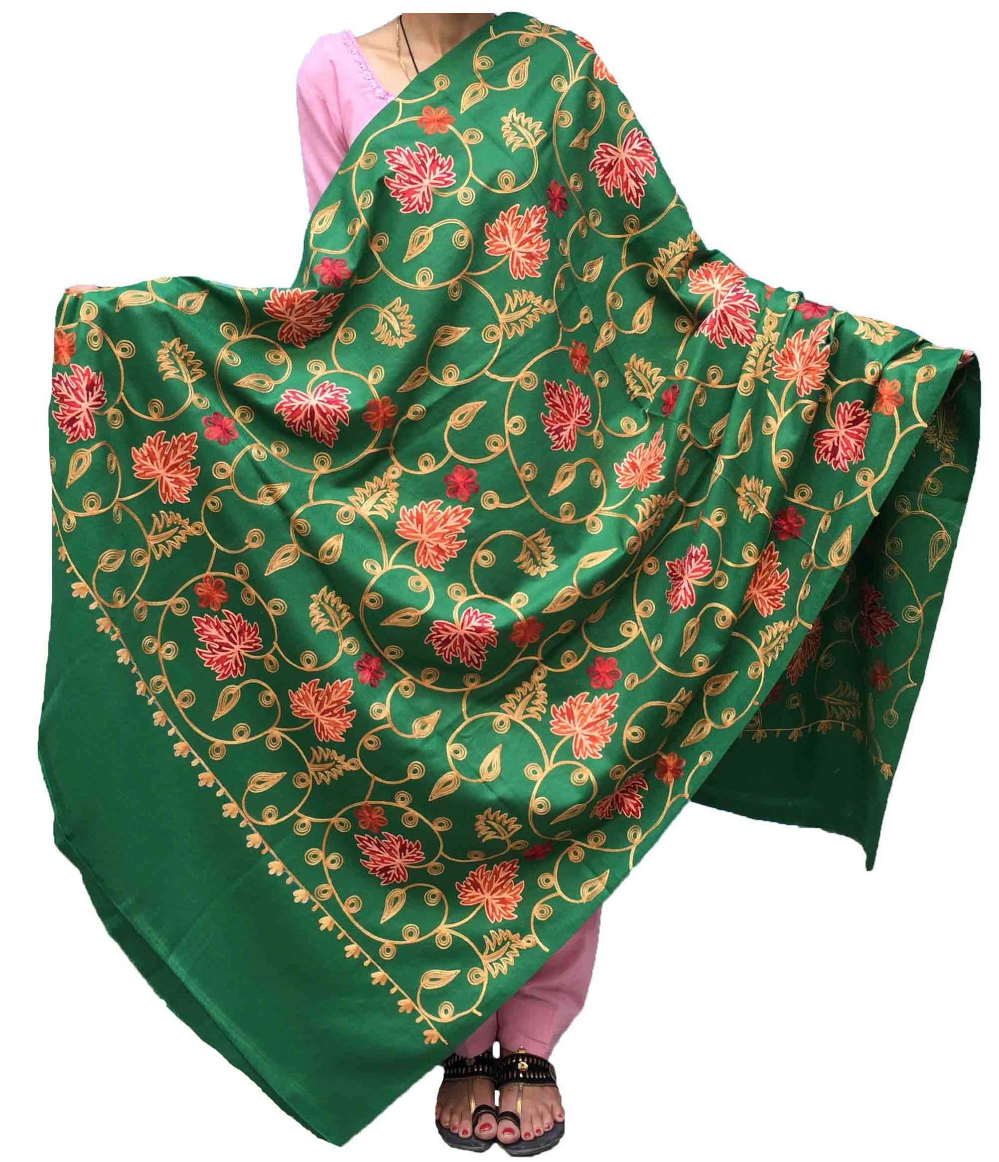 Buy Varun Cloth House Women's Woollen Kashmiri Aari Zaal Embroided