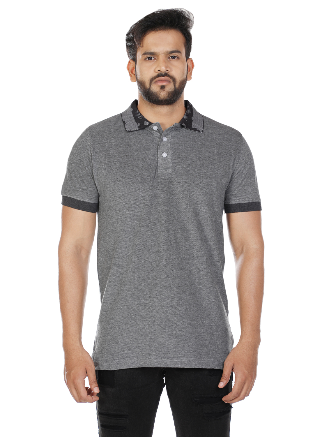 Buy Men's Grey Solid Polo T-Shirt Online @ ₹362 from ShopClues