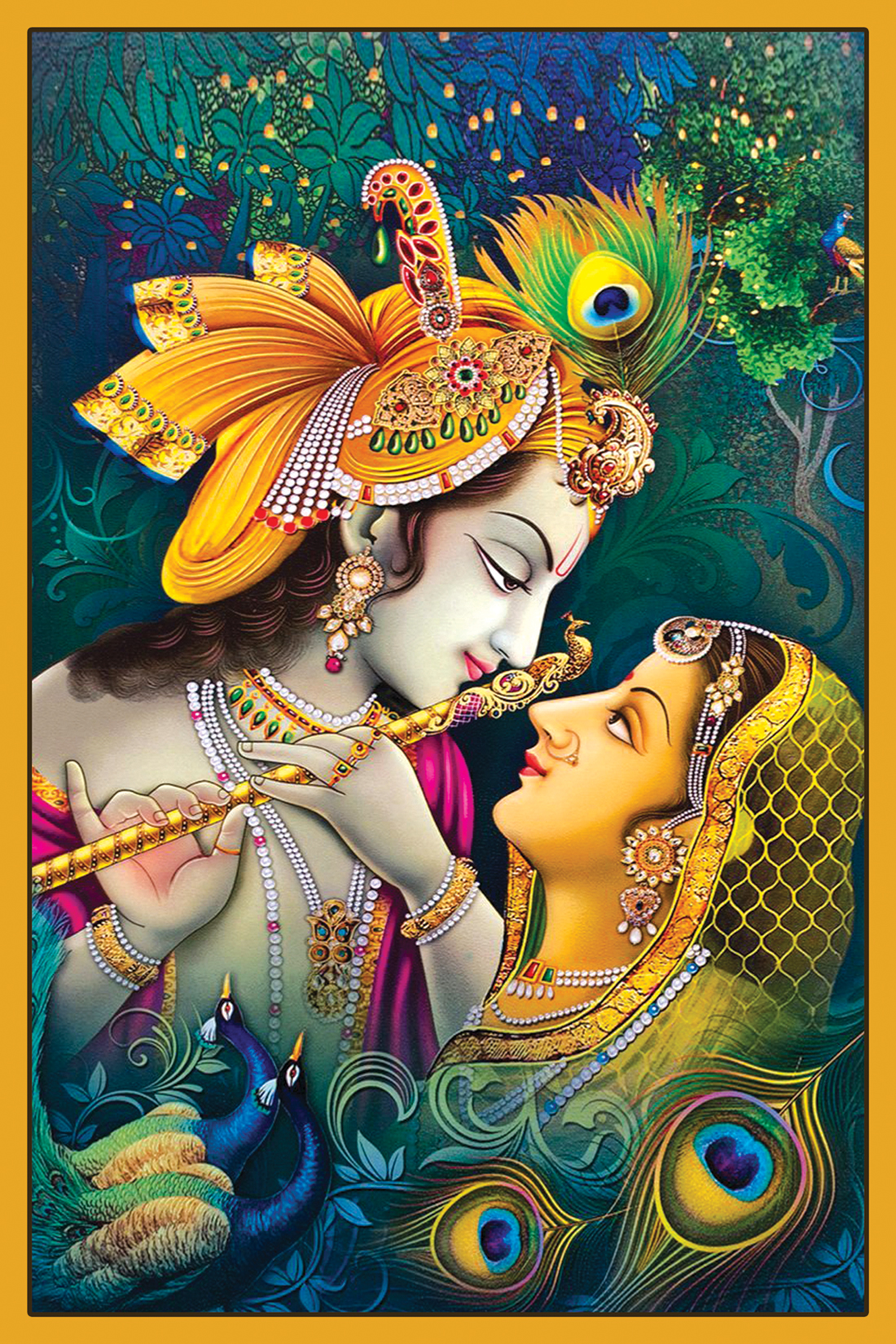 Buy Radhe Krishna Beautiful Wallpaper Sticker 12 X 18 Inche Online