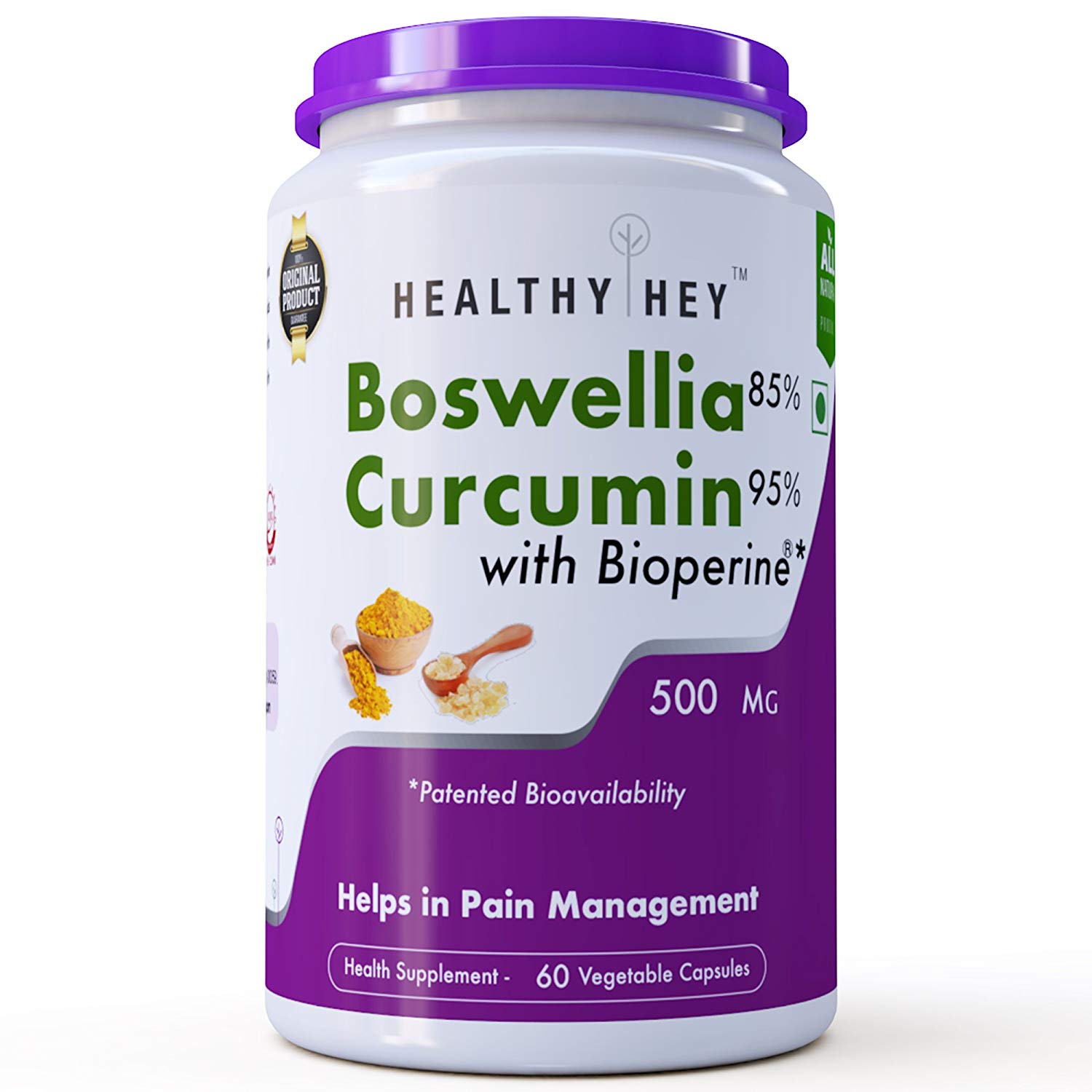 Buy HealthyHey Nutrition Boswellia Serrata And Curcumin With Bioperine ...