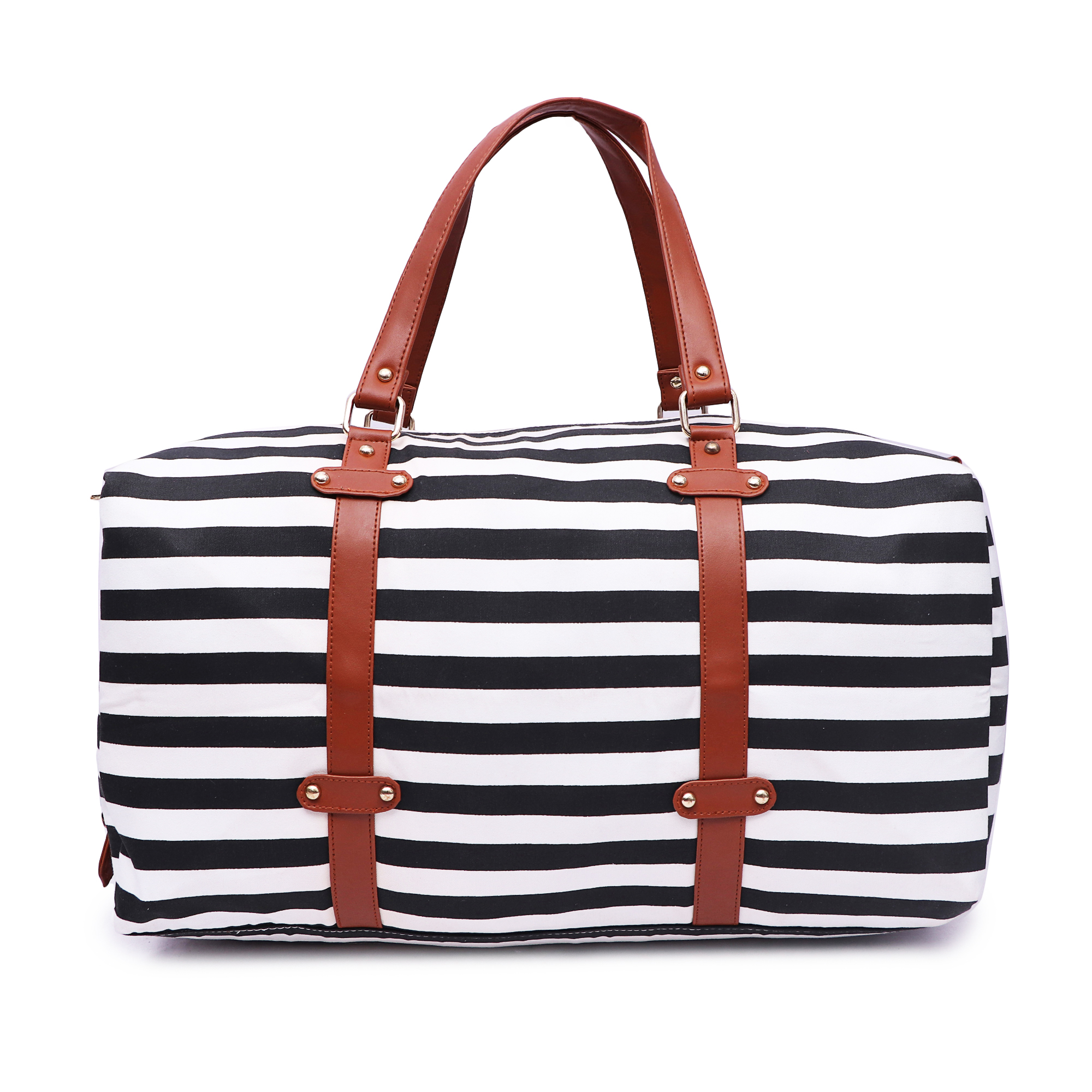 Buy Suprino Women Canvas Black and White Weekender Bag or Daffle Bag ...