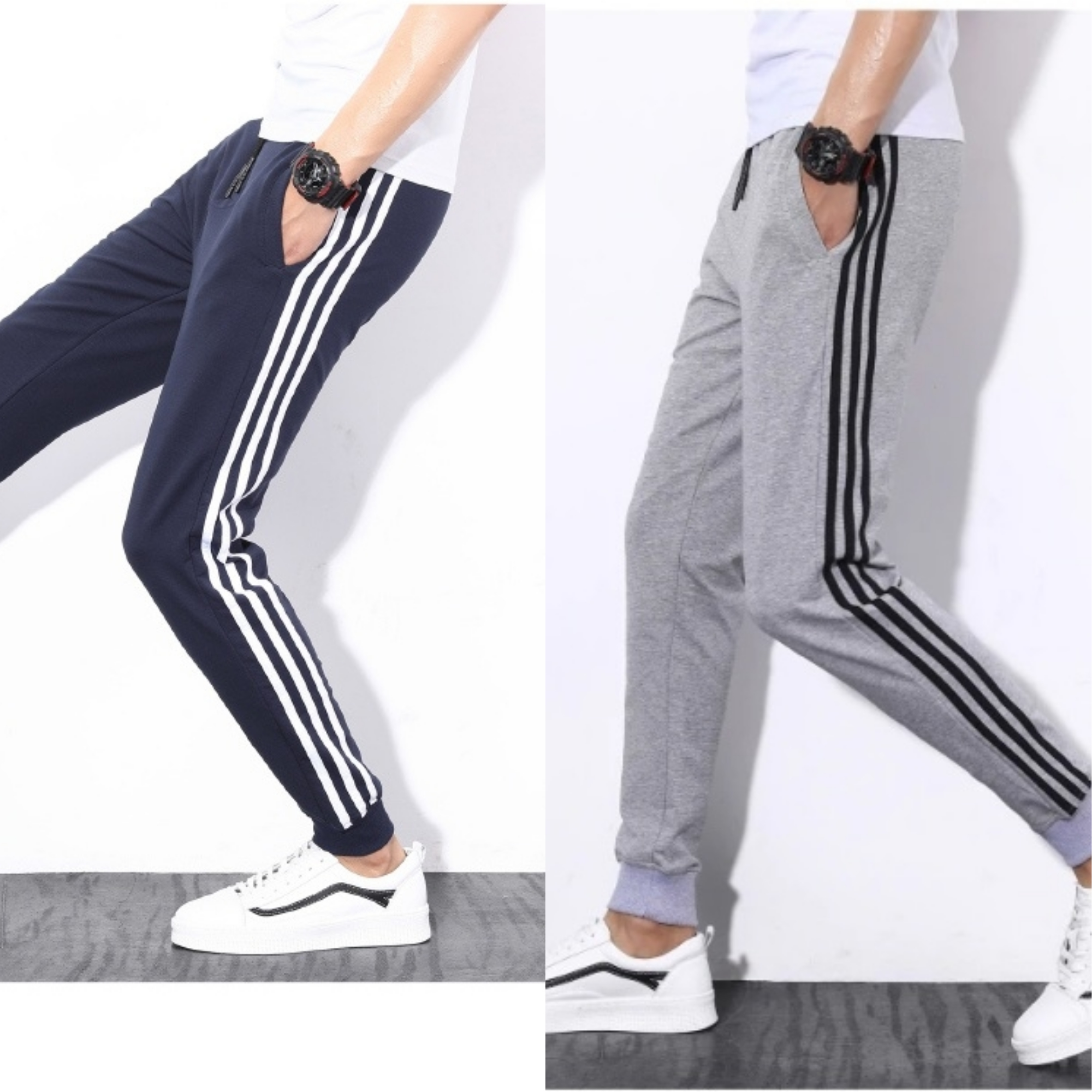 Buy ToYouth Combo Of 2 New Arrival Summer Grey And Navy Blue Striped ...