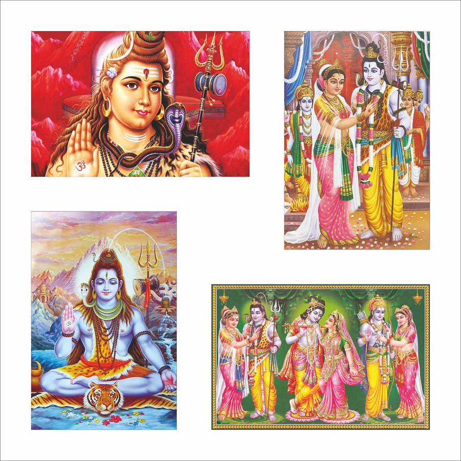 Buy Shiv Parvati Poster Set of 4 Set 93 Online - Get 57% Off