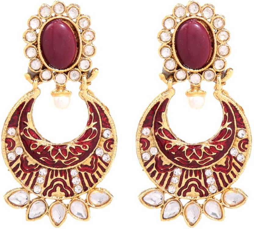 GoldNera Pearl Kundan Alloy Drop Earring