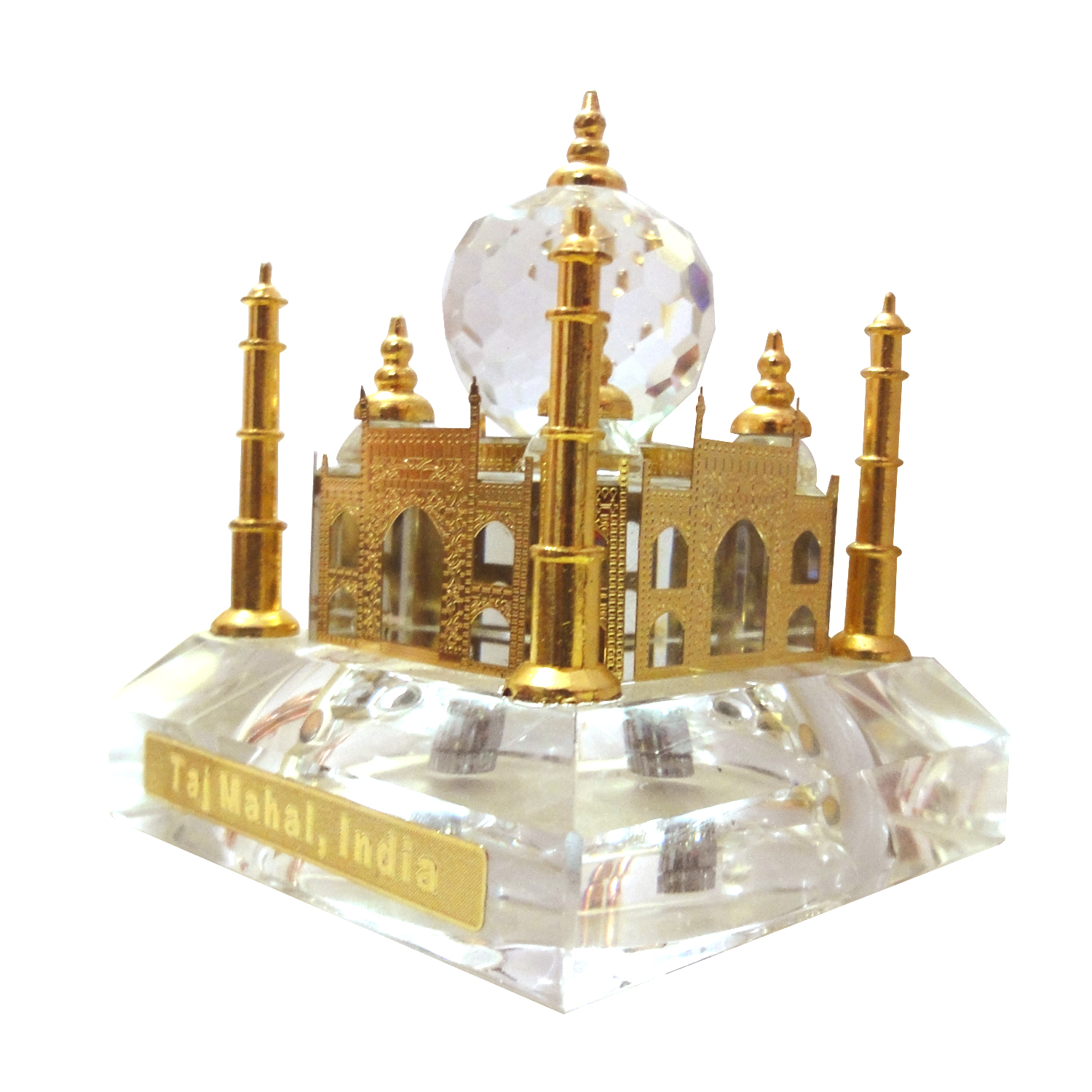 Buy 24K GOLD PLATED CRYSTAL ILLUMINATED TAJ MAHAL (FOUR COLOUR BATTERY ...