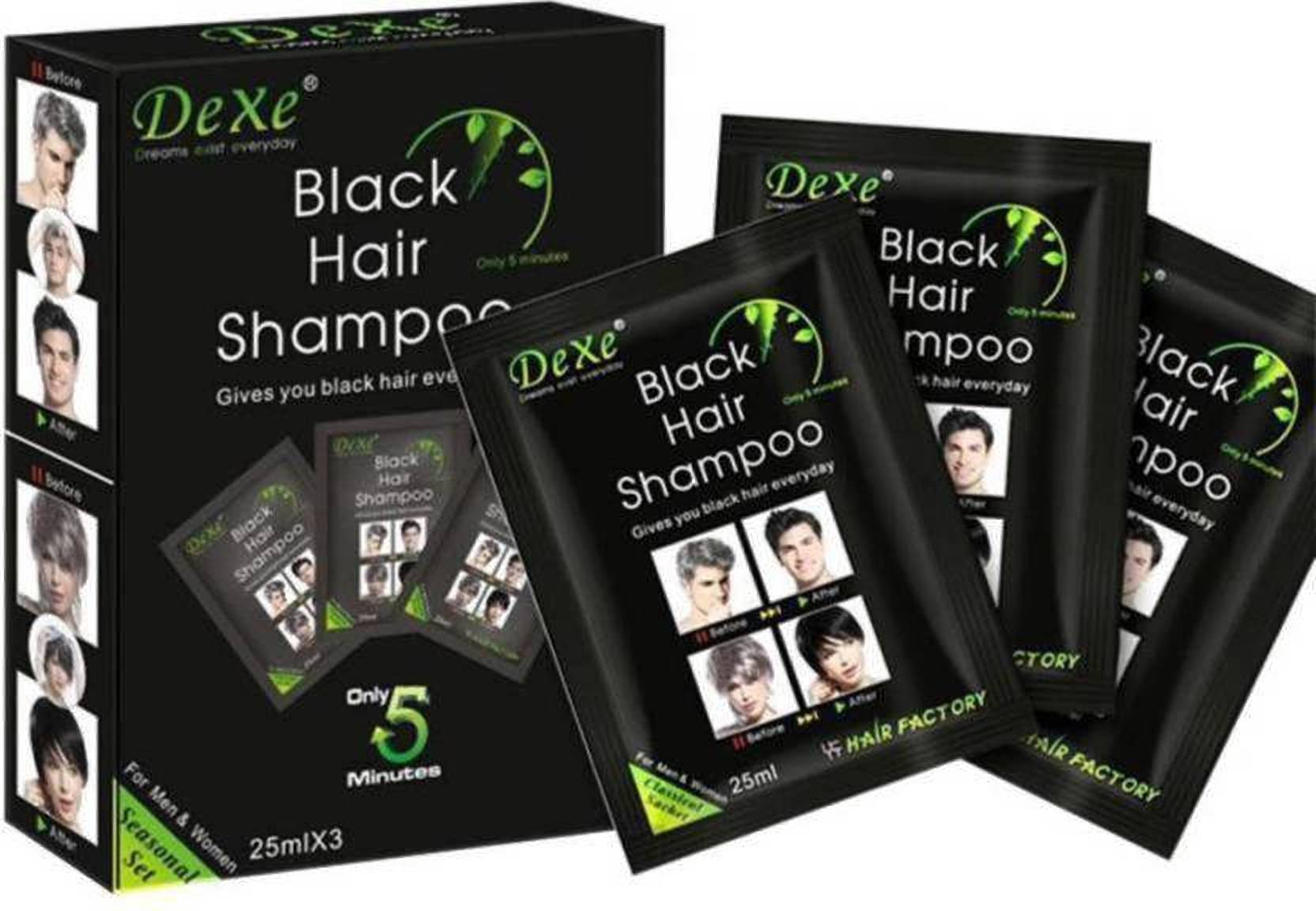 Buy Black Hair Shampoo 25 ml X 10 pcs. Instant Black Color Hair Dark in 5 min. Online ₹500