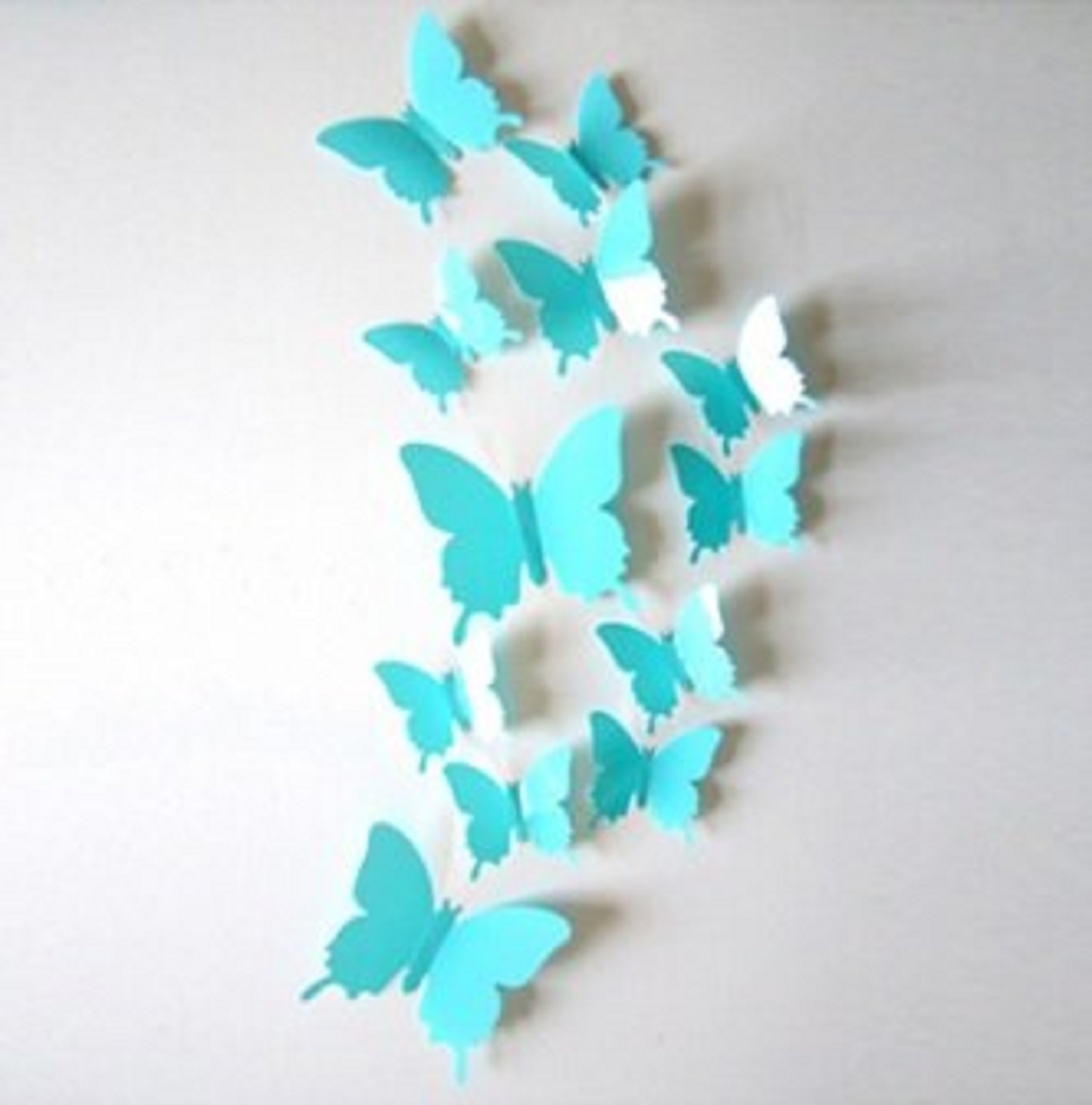 Jaamso Royals \'light Blue 3D Butterflies\' Wall Sticker 1 Combo of 12 Piece  PVC Vinyl 13 cm x 15 cm 3D Stickers  